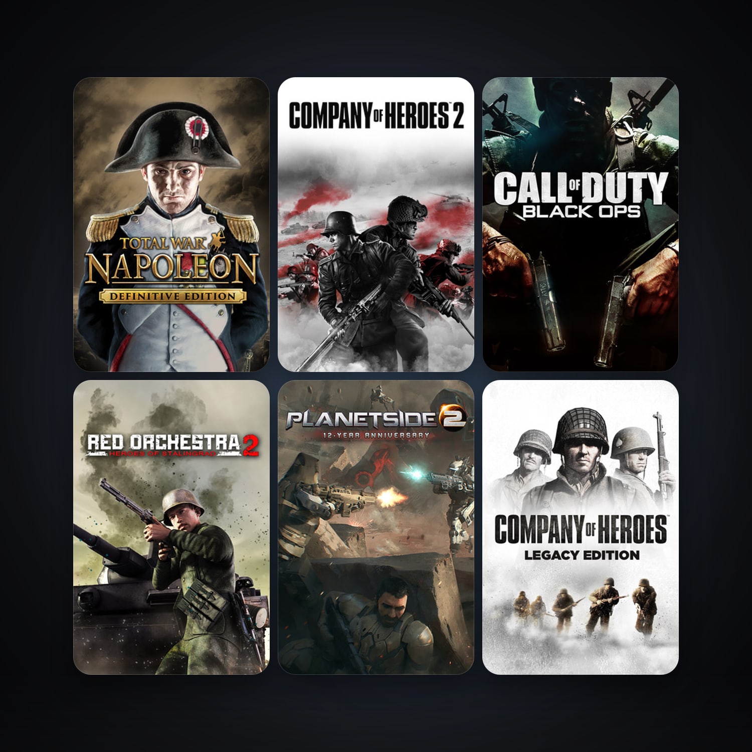 هالحساب ستيم فلين، Company of Heroes وTotal War: NAPOLEON - Definitive Edition، 13 لعبة، صامد واضح — HabibiAccounts
