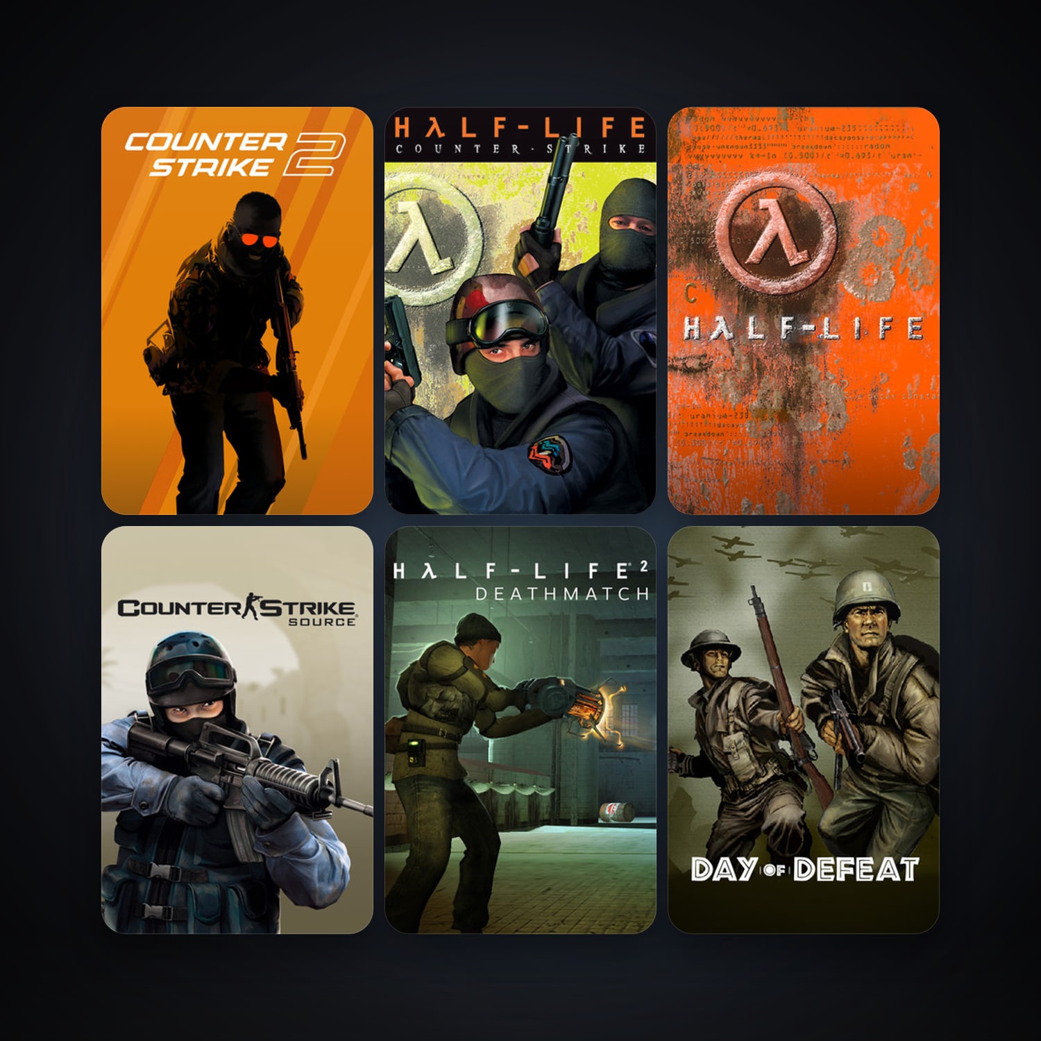 Counter-Strike + Day of Defeat, 10 games, Steam 10, clean — HabibiAccounts