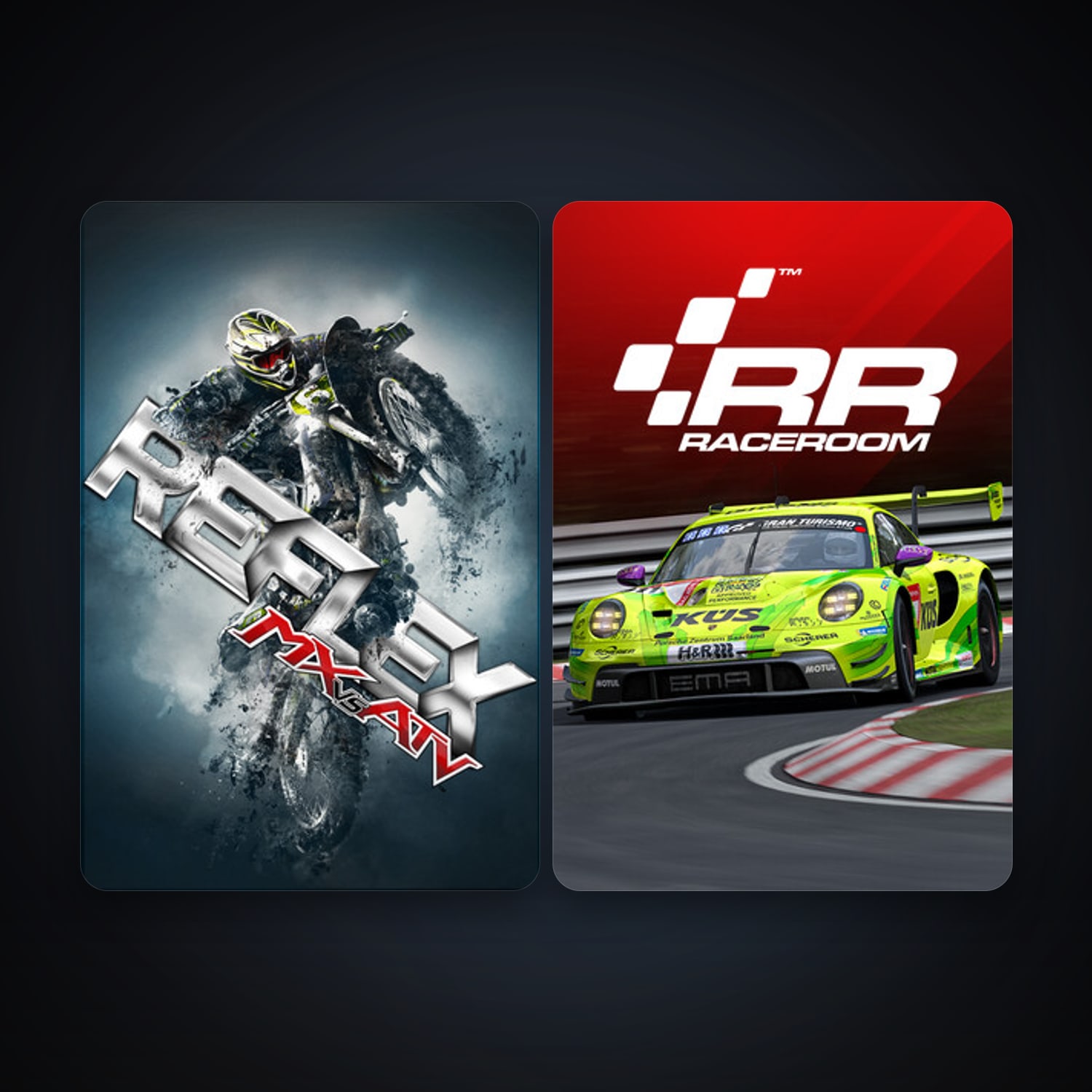 MX vs. ATV Reflex + RaceRoom Racing Experience, 7 games, clean — HabibiAccounts