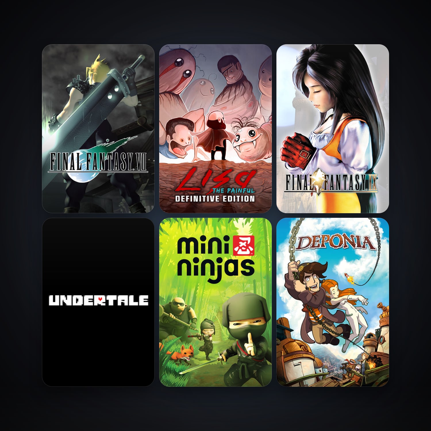 Mini Ninjas + FINAL FANTASY VII, 15 games, clean — HabibiAccounts