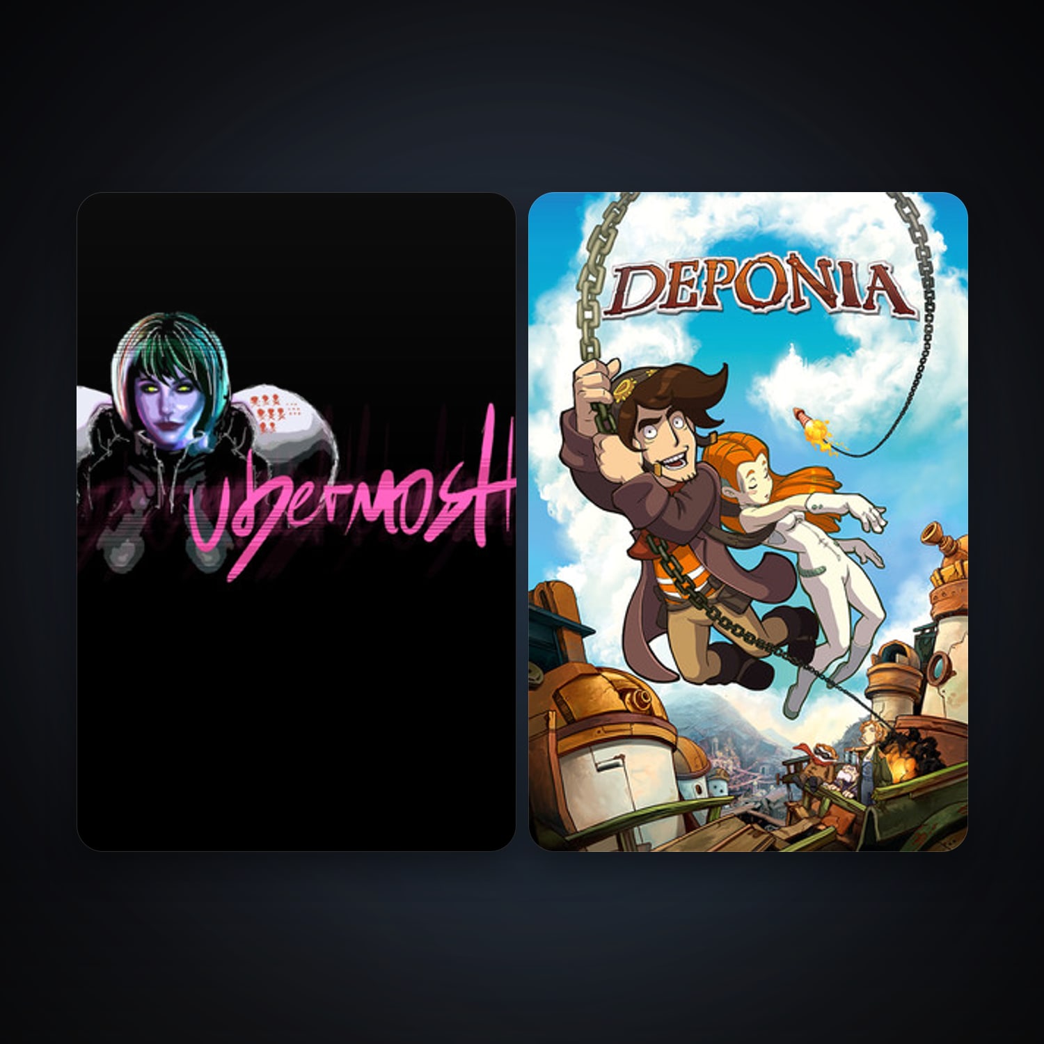 Deponia + UBERMOSH, 11 games, Steam 10, clean — HabibiAccounts
