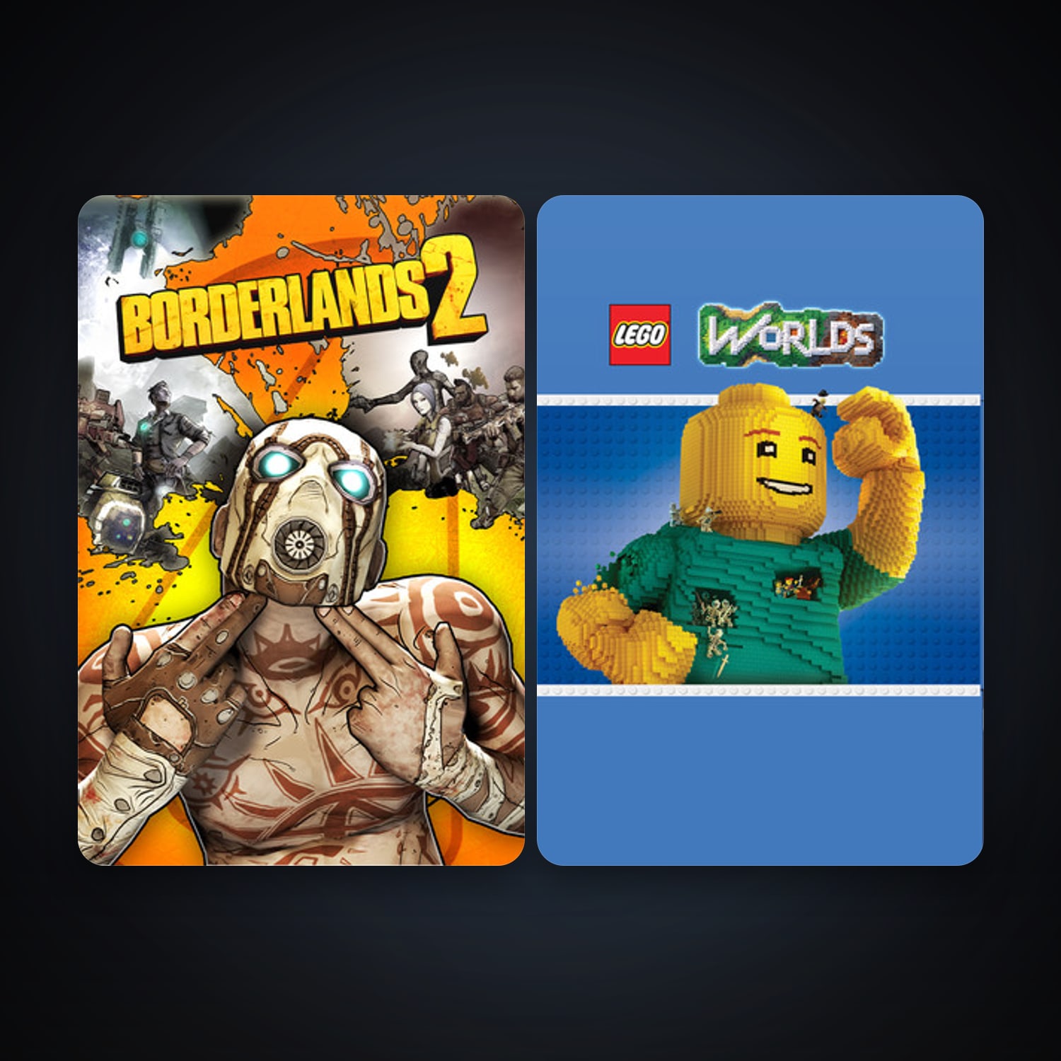 Borderlands 2 + LEGO Worlds, 2 games, clean — HabibiAccounts