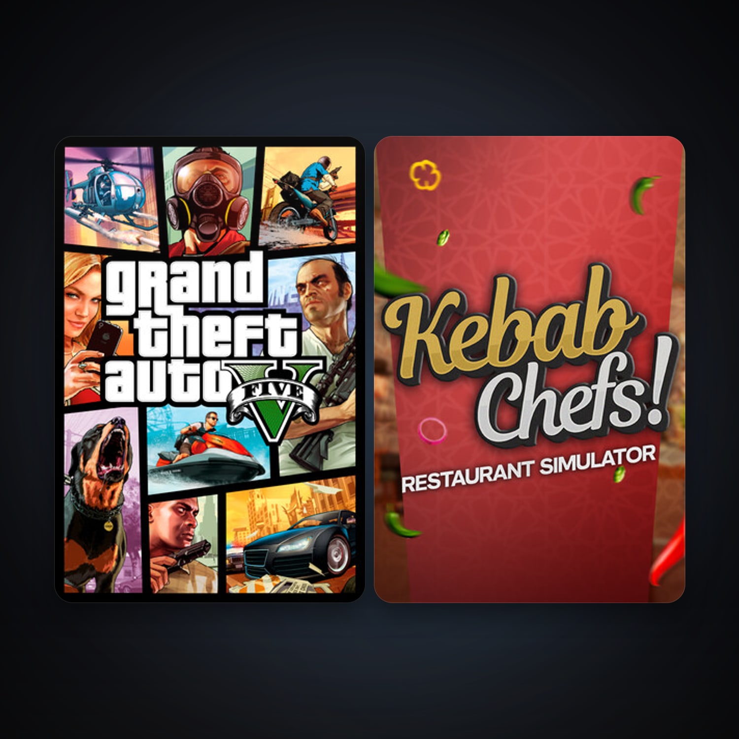 GTA V + Kebab Chefs! - Restaurant Simulator, 4 games, clean — HabibiAccounts