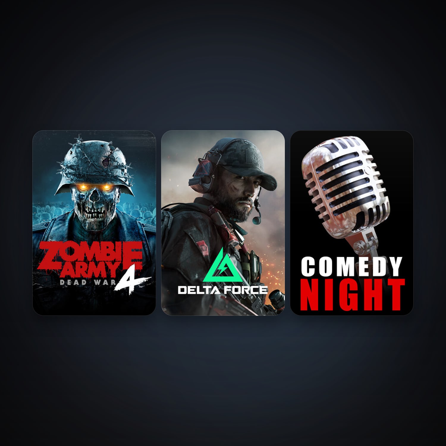 هالحساب ستيم فلين، Comedy Night وZombie Army 4: Dead War، 3 لعبة، صامد واضح — HabibiAccounts