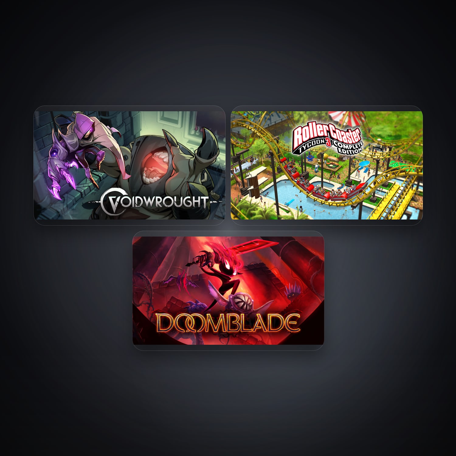 Voidwrought & RollerCoaster Tycoon 3: Complete Edition | 3 Games — HabibiAccounts