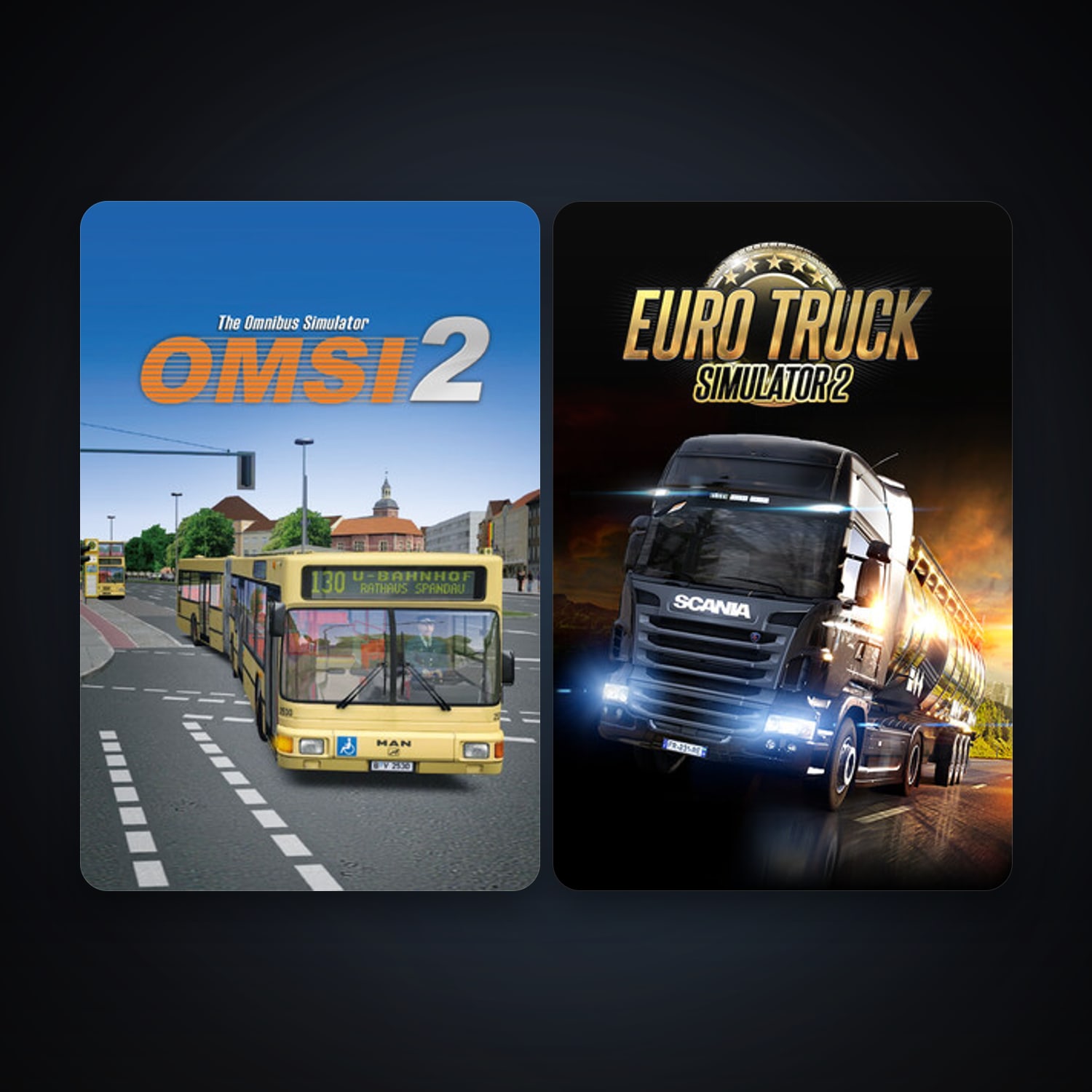 Euro Truck Simulator 2 + OMSI 2: Steam Edition, 2 games, clean — HabibiAccounts