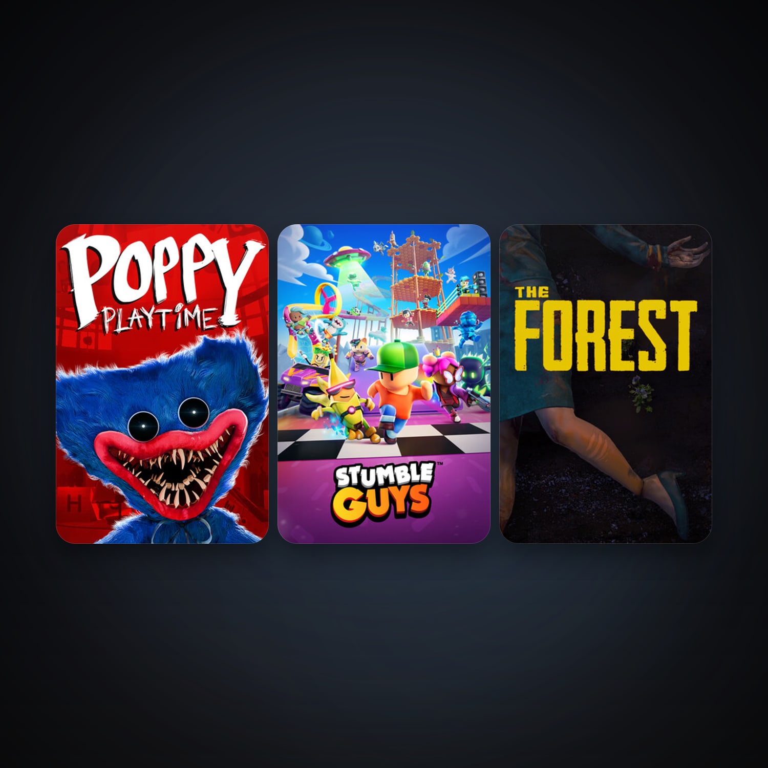 The Forest + Stumble Guys, 4 games, clean — HabibiAccounts