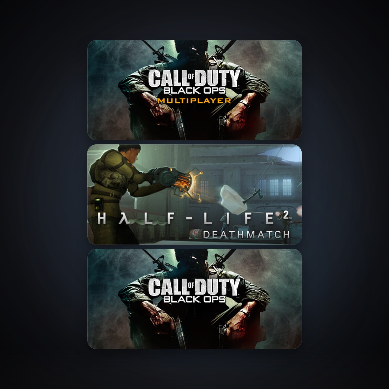 Half-Life 2: Deathmatch + Call of Duty: Black Ops, 3 games, Steam 10, clean — HabibiAccounts