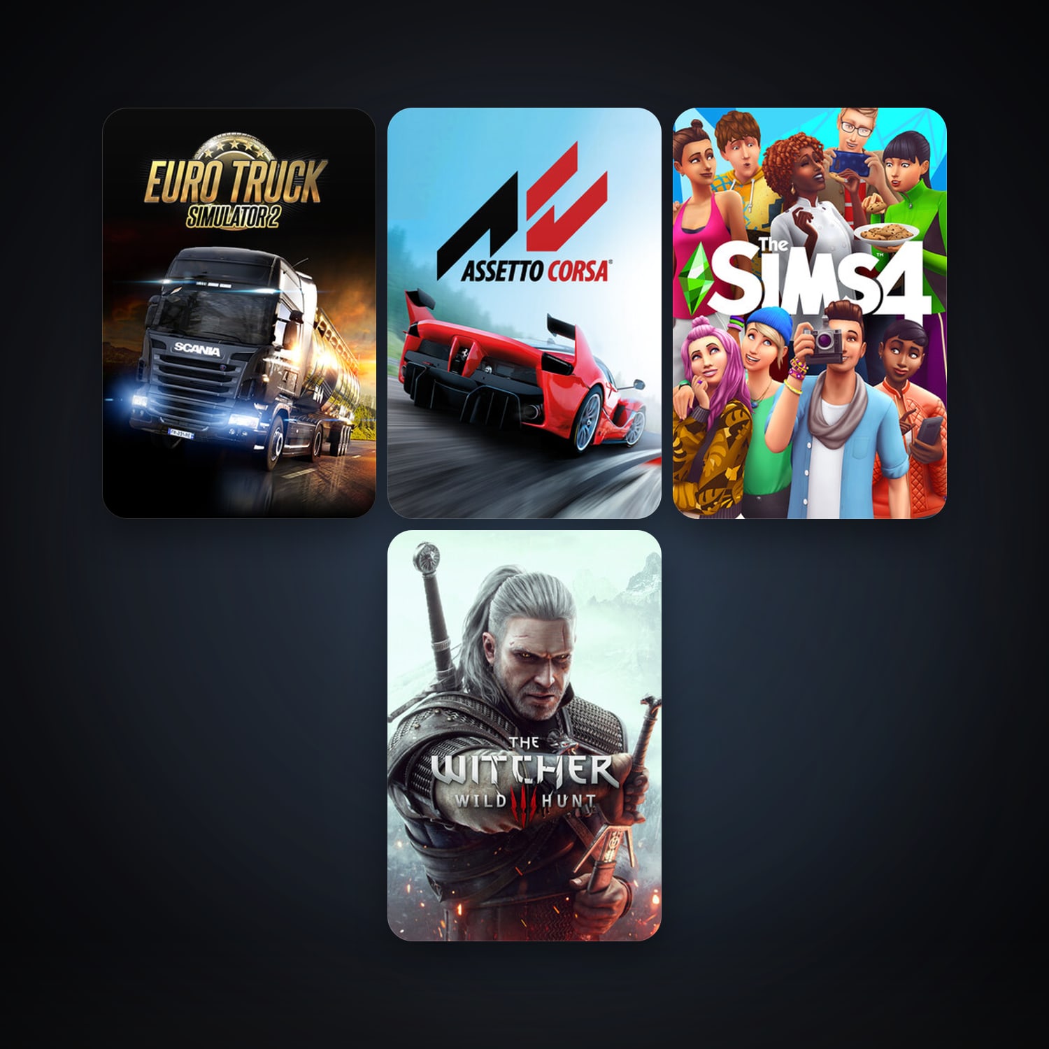 Euro Truck Simulator 2 + Assetto Corsa, 10 games, clean — HabibiAccounts