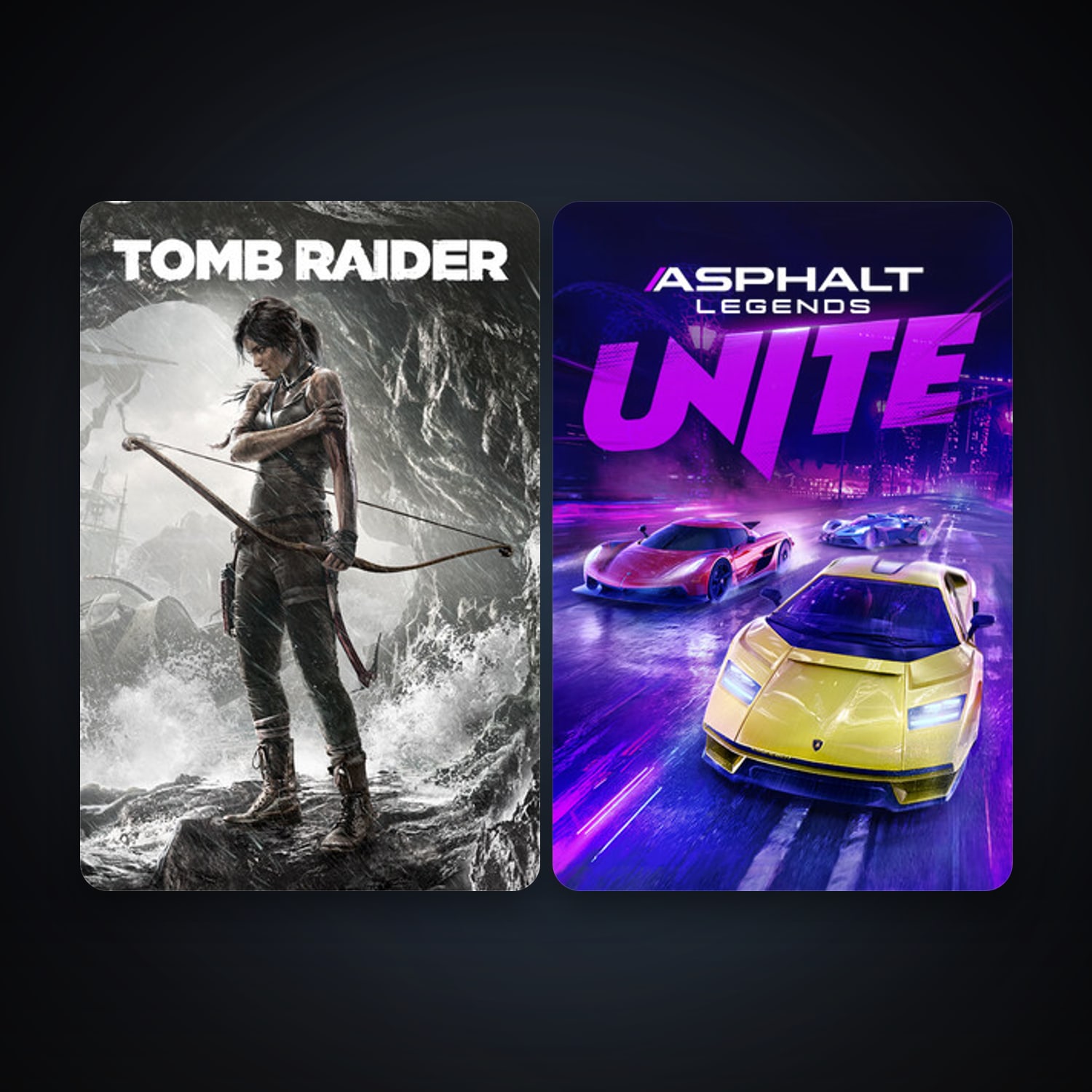 Tomb Raider + Asphalt Legends Unite, 4 games, clean — HabibiAccounts