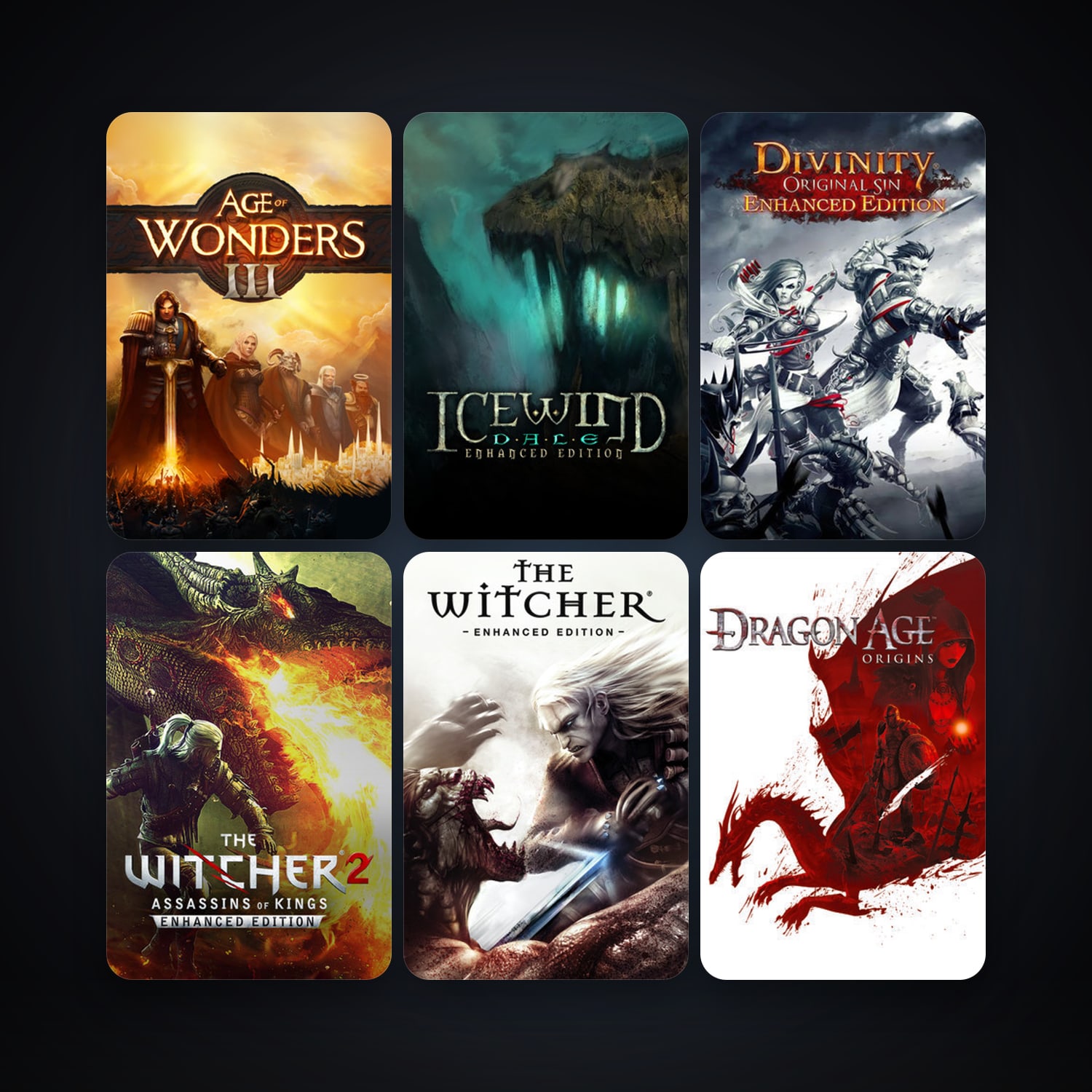 Dragon Age: Origins + The Witcher: Enhanced Edition Director's Cut, 19 games, clean — HabibiAccounts