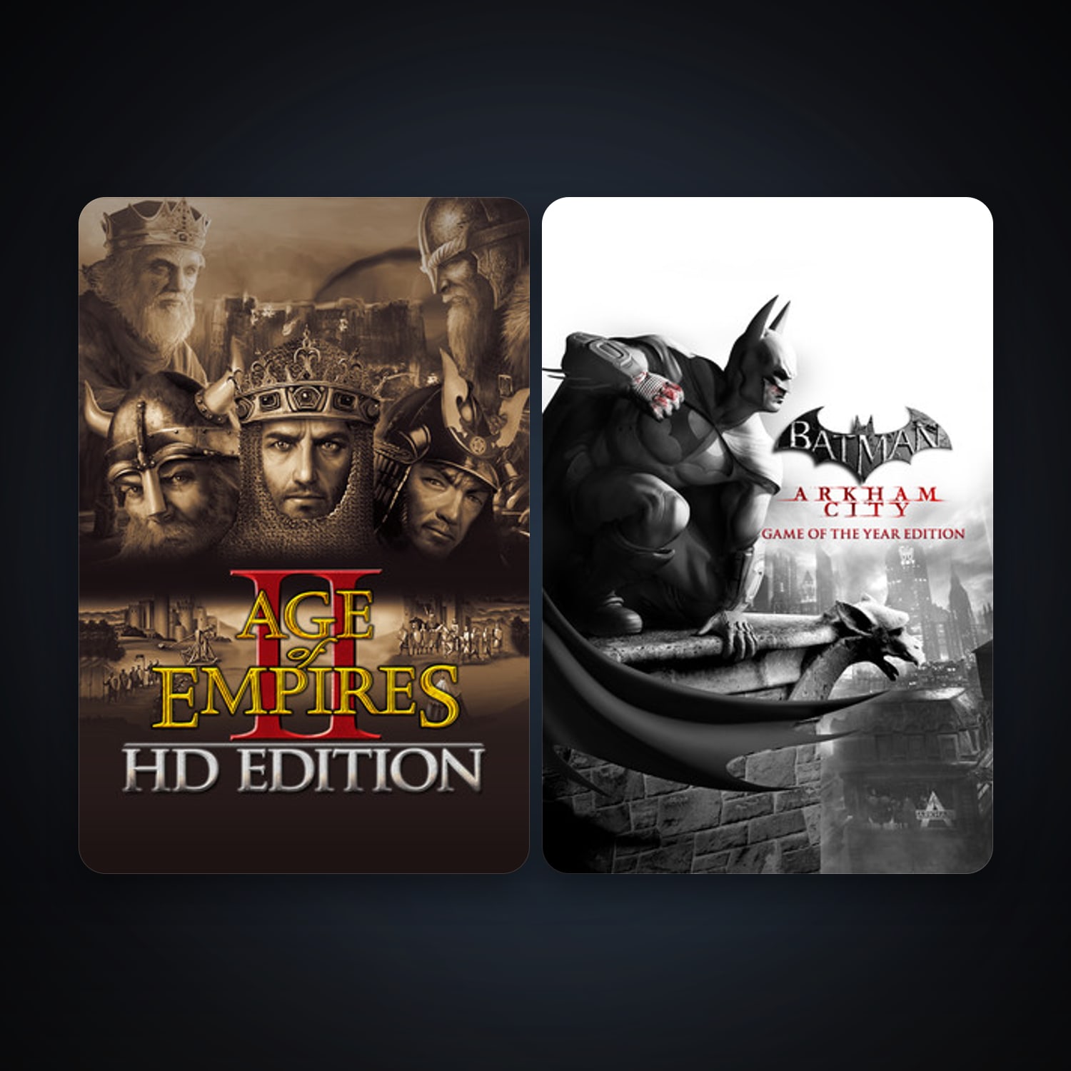 Batman: Arkham City - Game of the Year Edition + Age of Empires II, 2 games, clean — HabibiAccounts