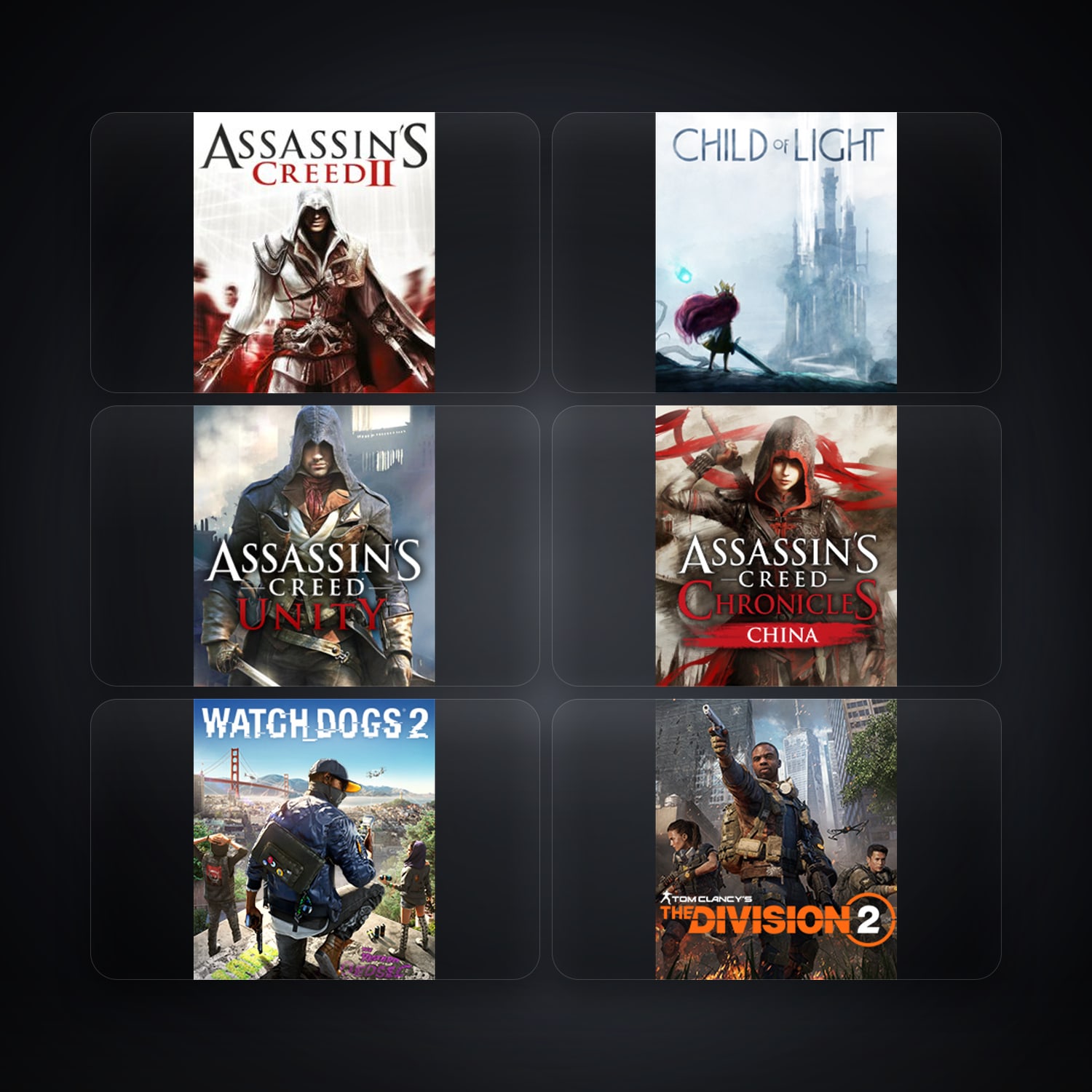 Ubisoft Assassin's Creed II + Child of Light — MX — 6 games — HabibiAccounts