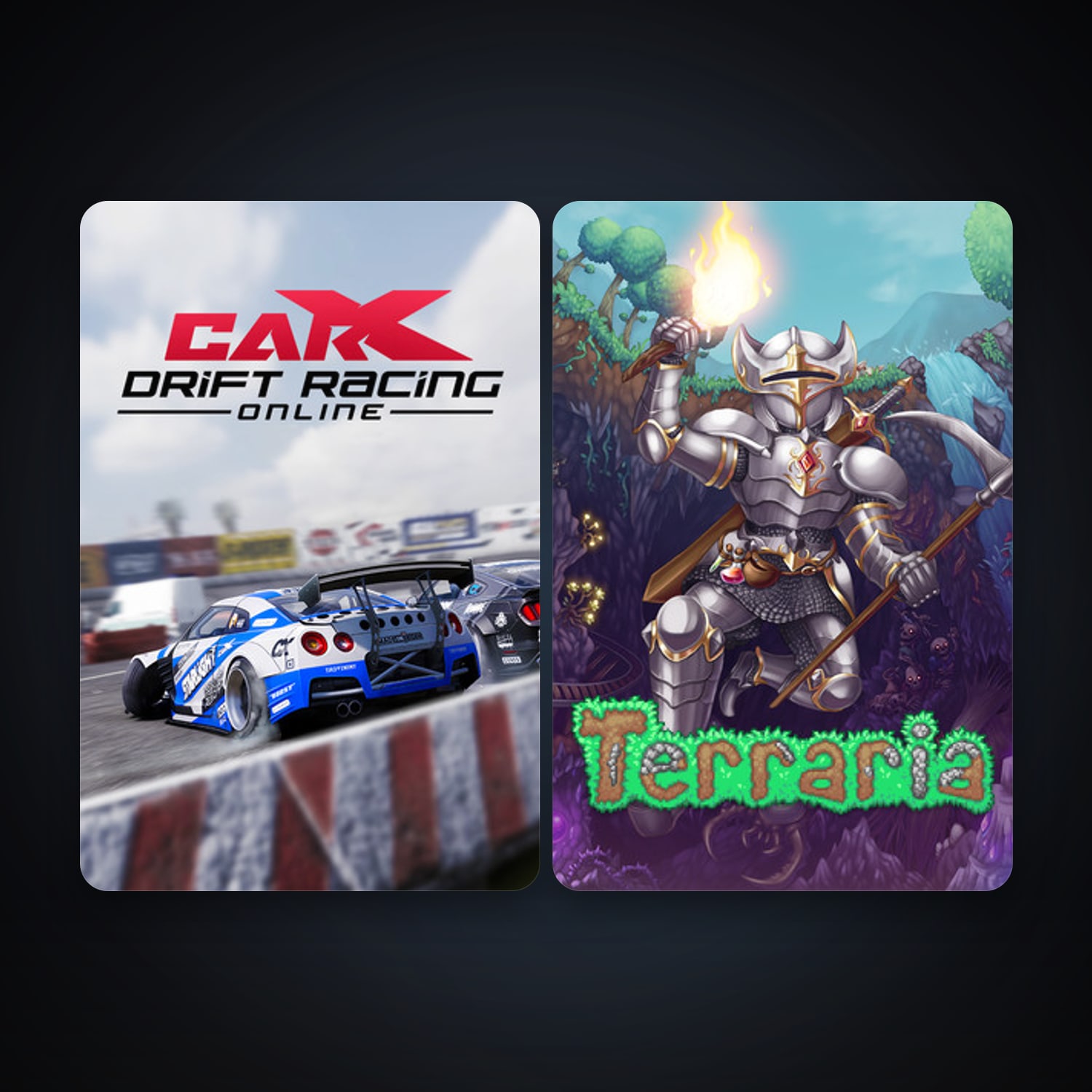 Terraria + CarX Drift Racing Online, 5 games, clean — HabibiAccounts