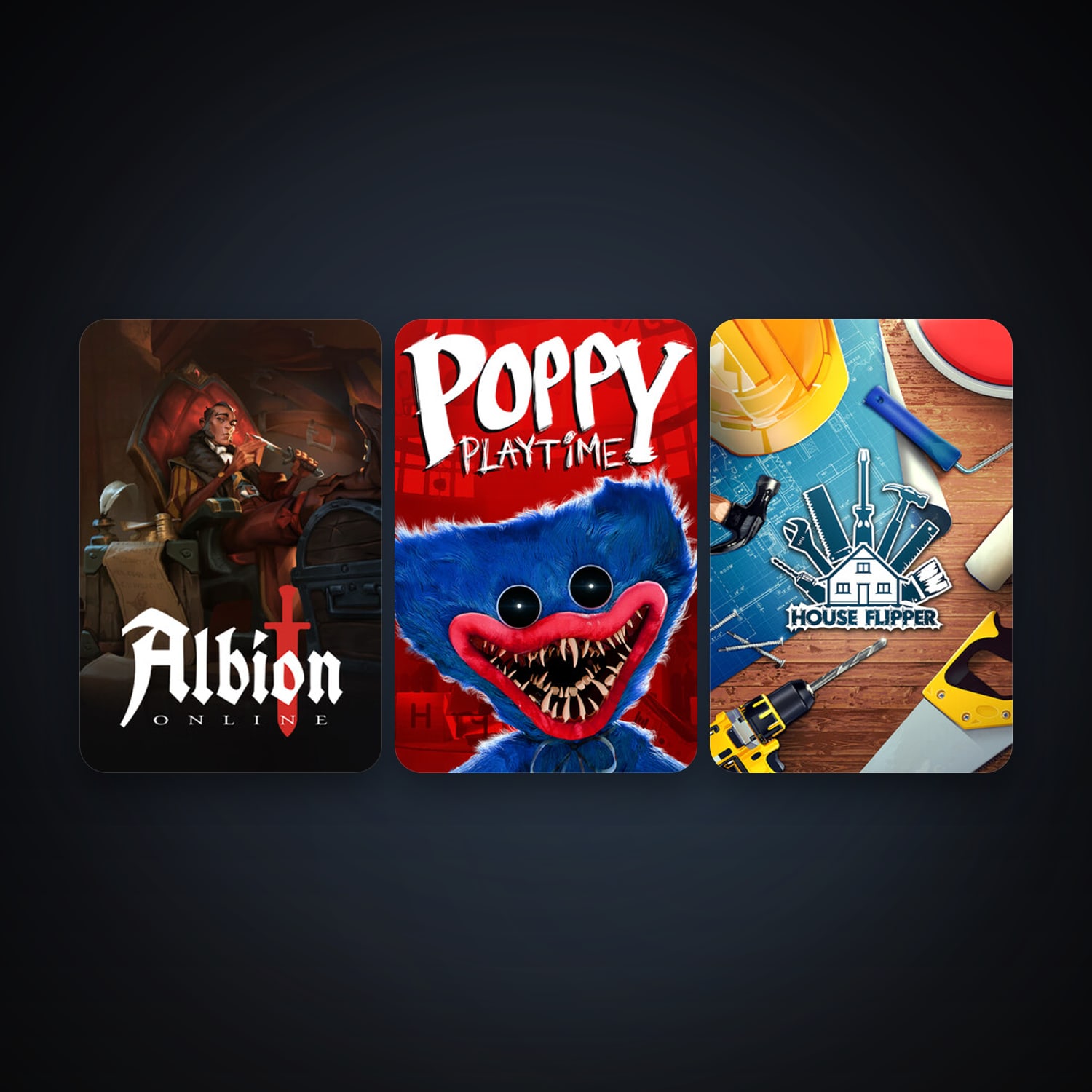 هالحساب ستيم فلين، House Flipper وAlbion Online، 6 لعبة، صامد واضح — HabibiAccounts