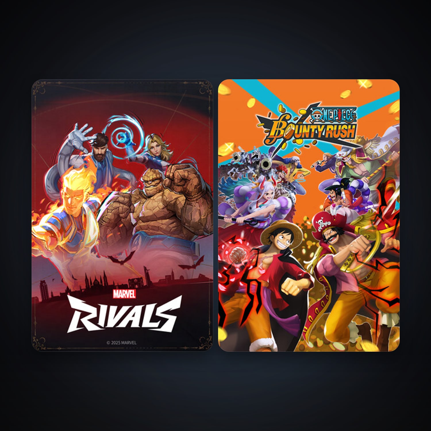 Marvel Rivals + ONE PIECE Bounty Rush, 3 games, clean — HabibiAccounts