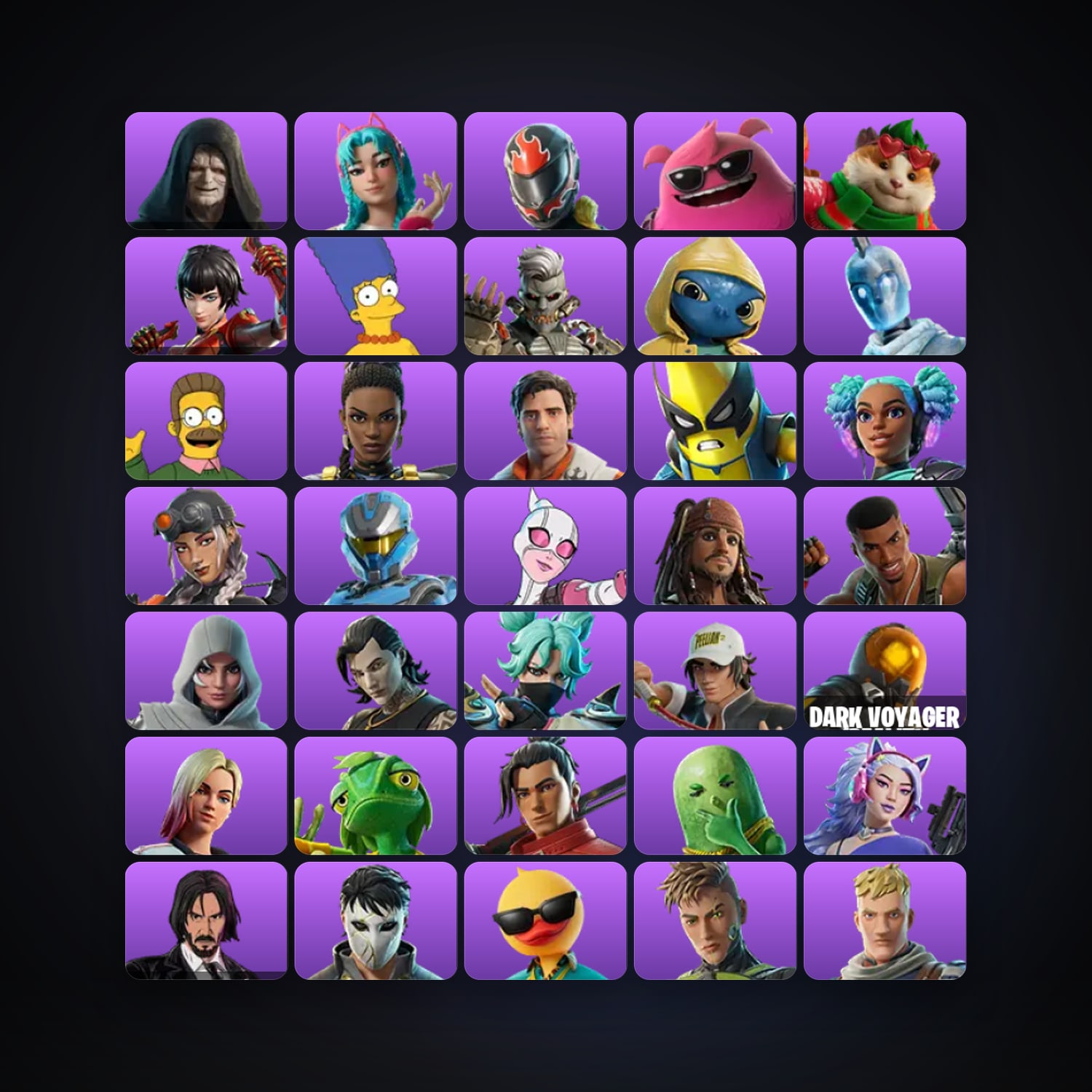 Fortnite locker — 94 skins — 2.1K V-Bucks — lvl 2235 — HabibiAccounts