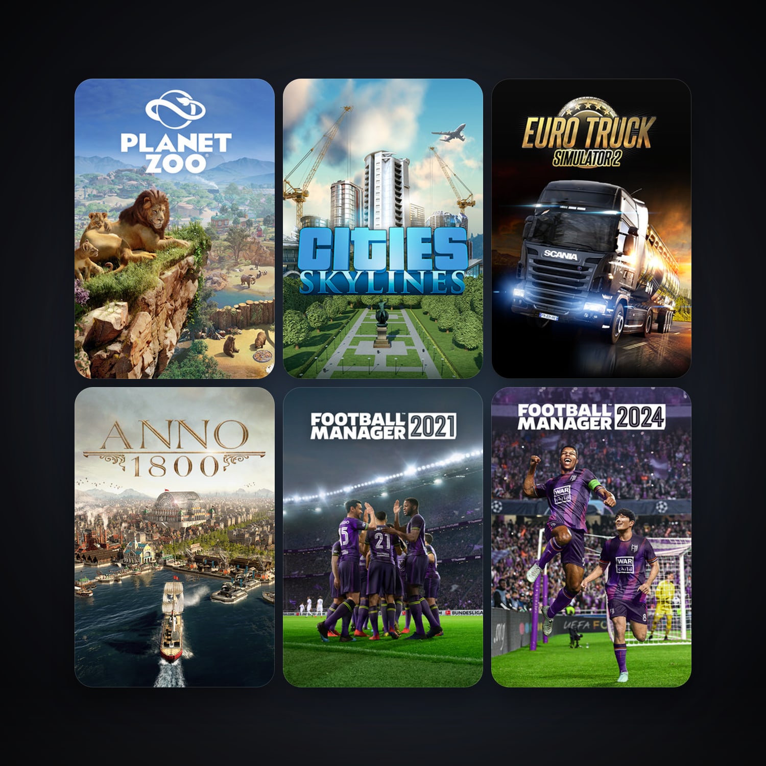 Euro Truck Simulator 2 + Cities: Skylines, 10 games, clean — HabibiAccounts