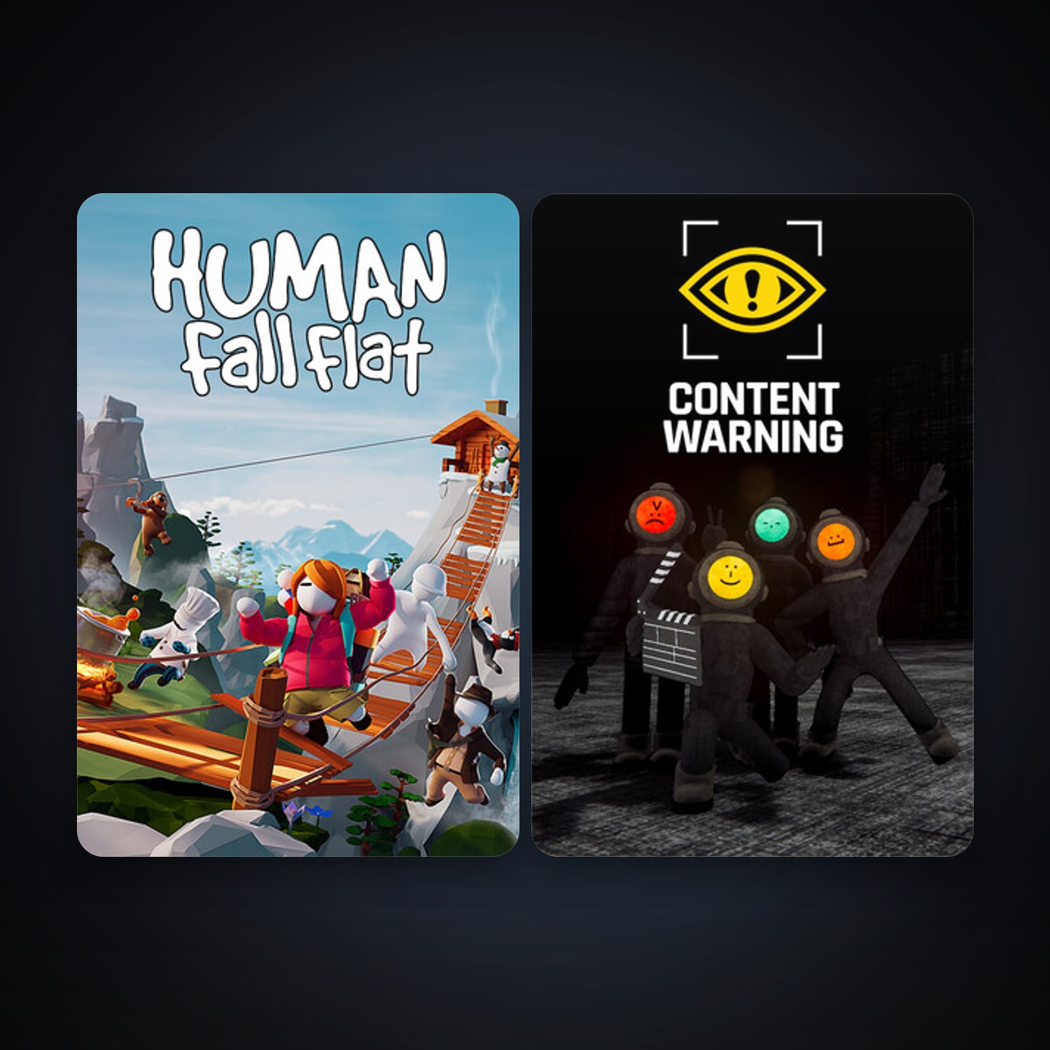 Human: Fall Flat + Content Warning, 2 games, clean — HabibiAccounts
