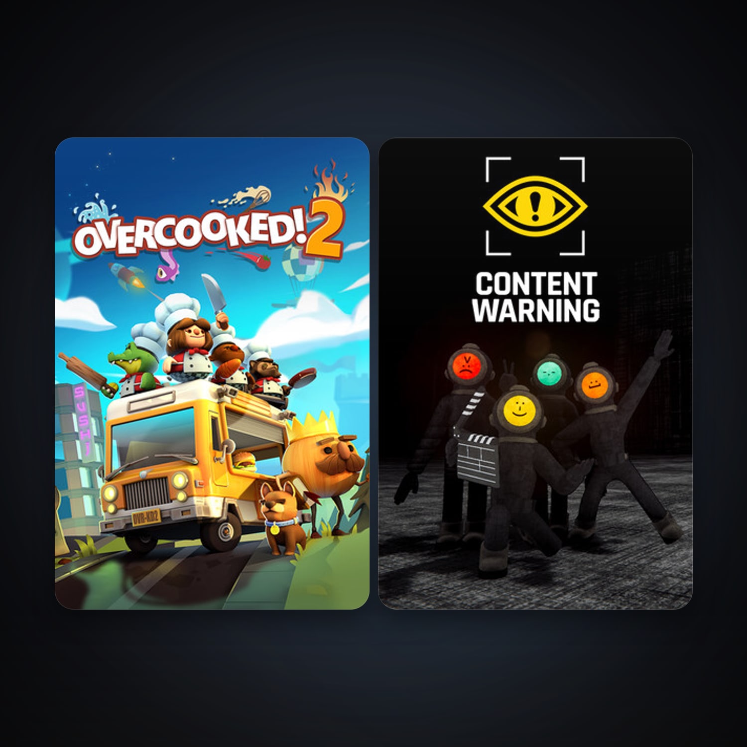 Overcooked! 2 + Content Warning, 2 games, clean — HabibiAccounts
