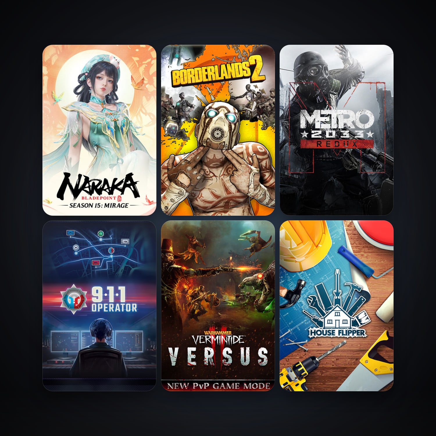 Borderlands 2 + Metro 2033 Redux, 17 games, clean — HabibiAccounts