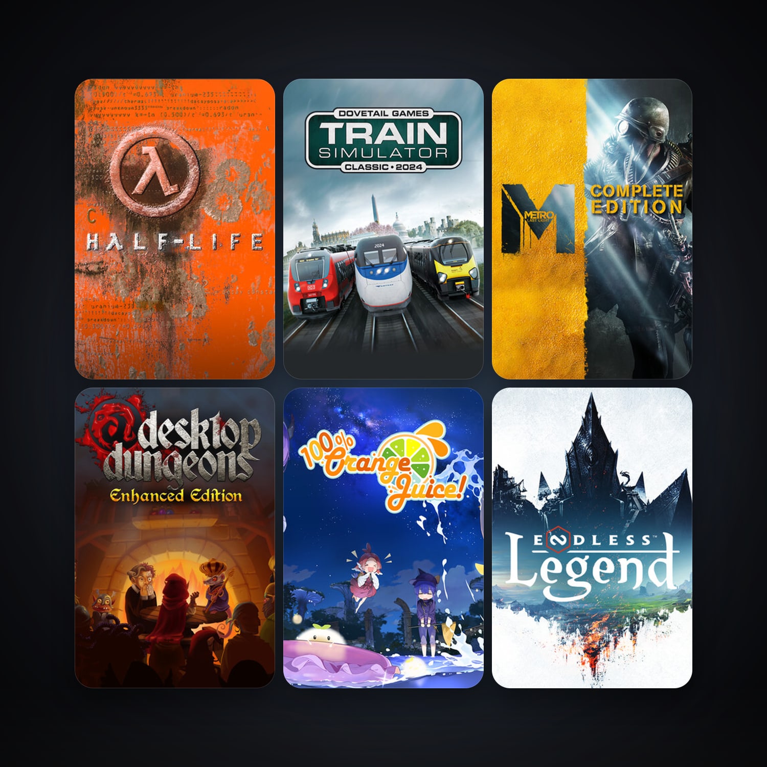 Half-Life + Train Simulator Classic, 29 games, clean — HabibiAccounts