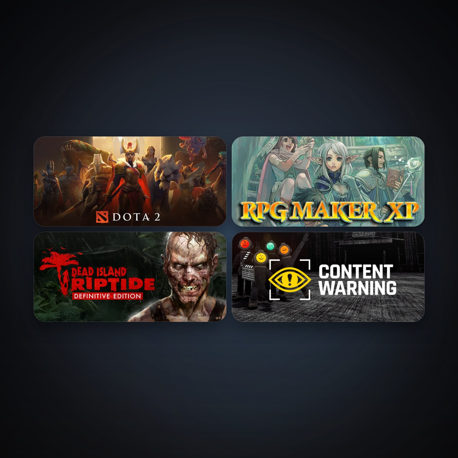 Dota 2 + RPG Maker XP, 4 games, clean — HabibiAccounts