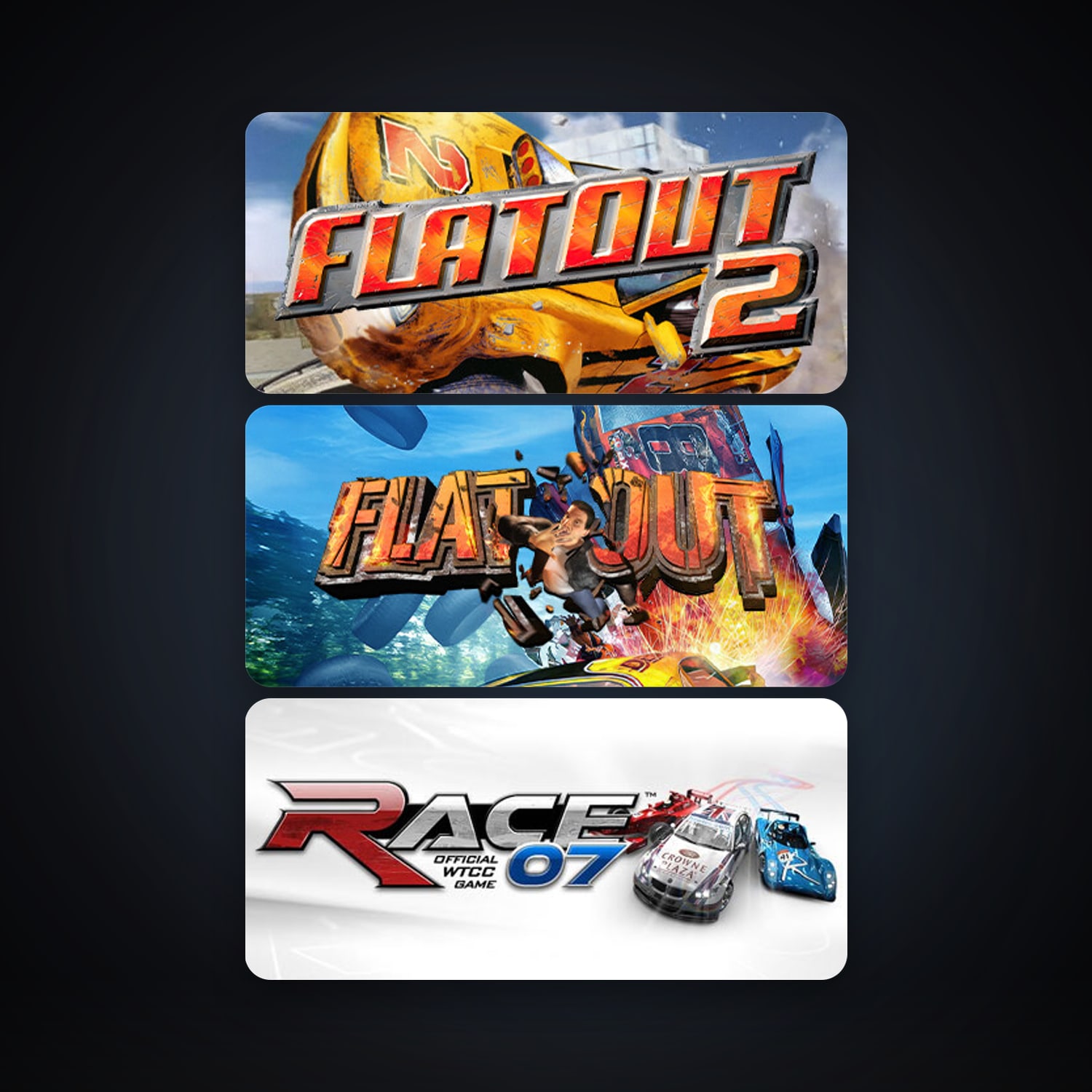 FlatOut 2 + FlatOut, 18 games, clean — HabibiAccounts