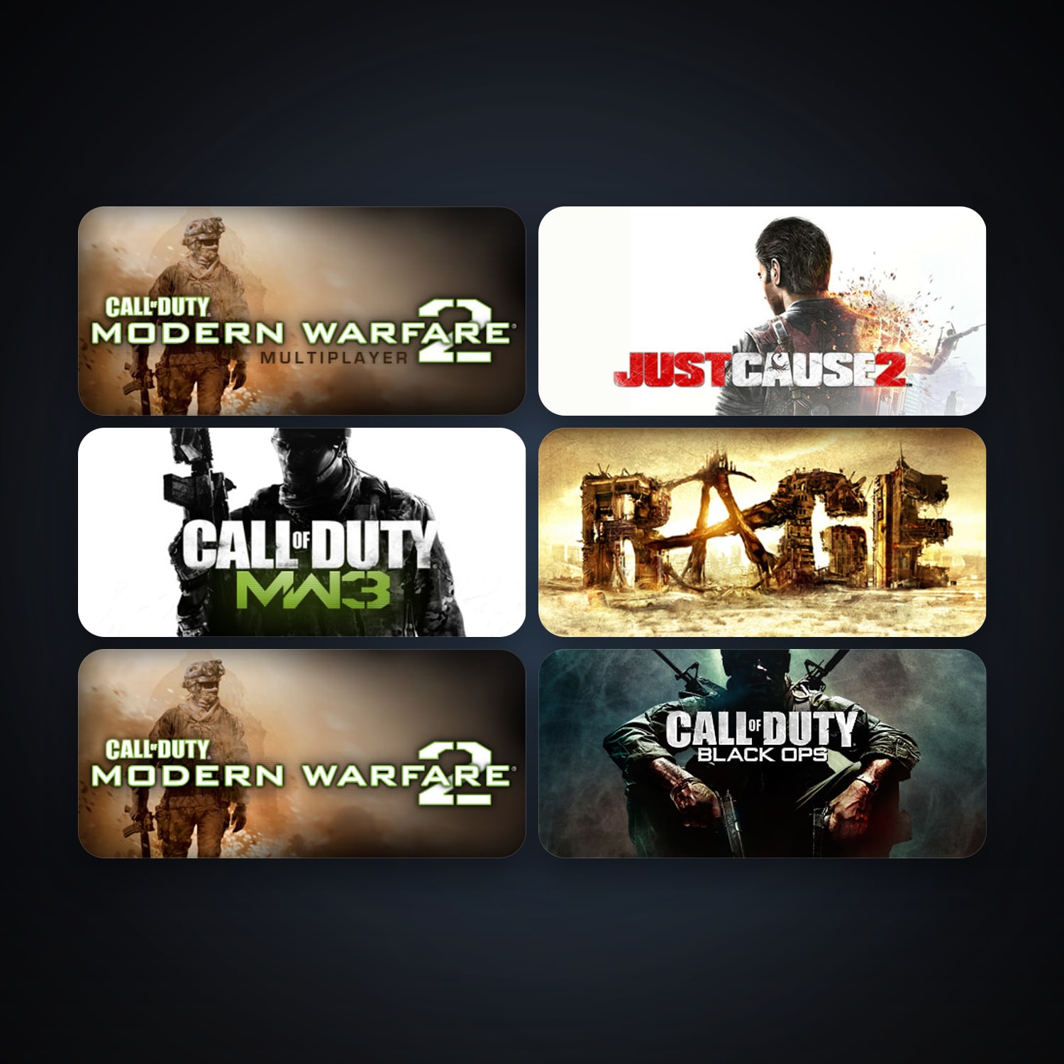 Just Cause 2 + RAGE, 18 games, clean — HabibiAccounts