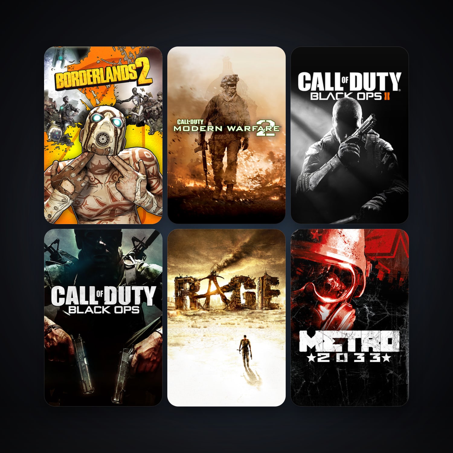 RAGE + Call of Duty: Modern Warfare 2 (2009), 14 games, clean — HabibiAccounts