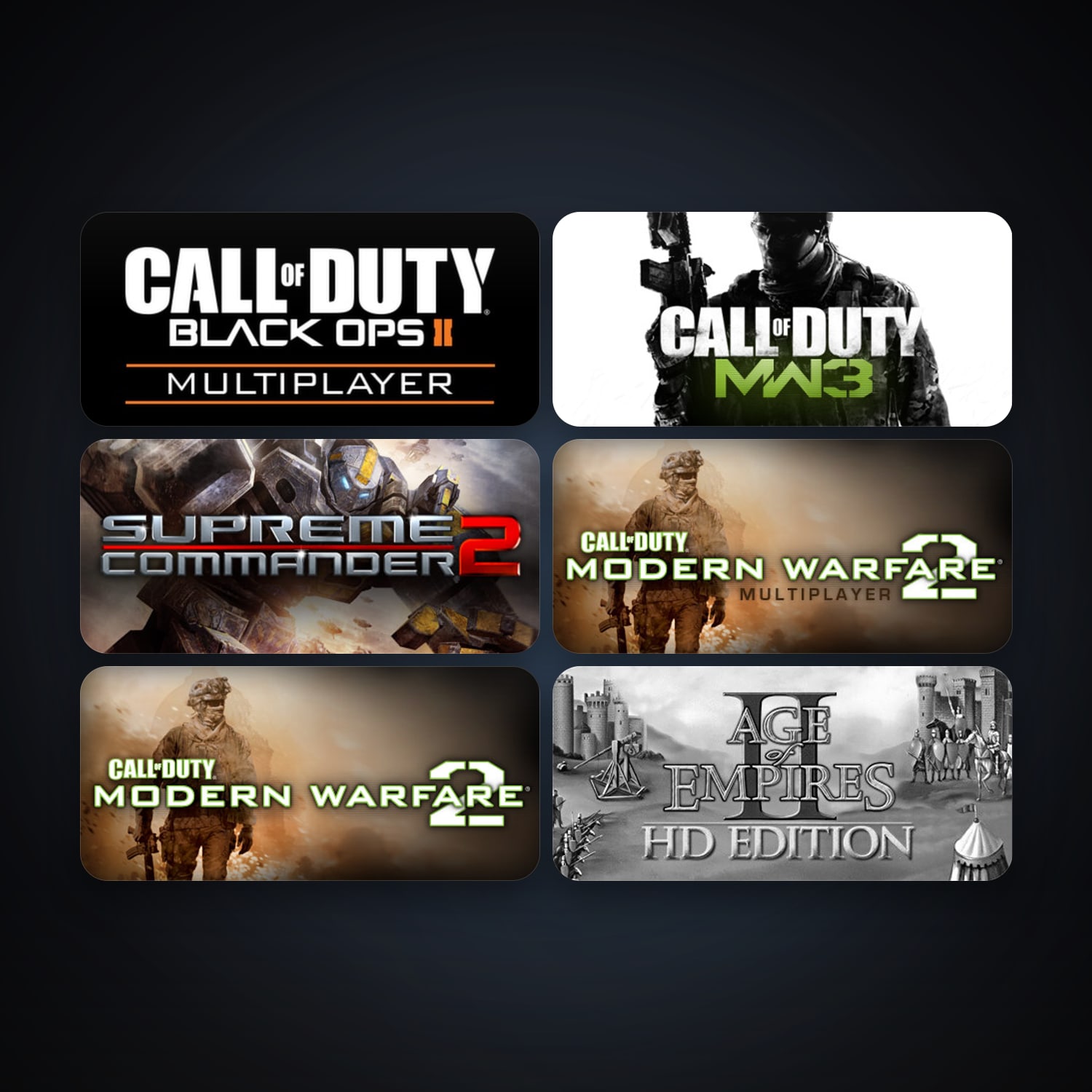 Call of Duty: Modern Warfare 2 (2009) + Call of Duty: Modern Warfare 2 - Multiplayer (2009), 13 games, Steam 10, clean — HabibiAccounts