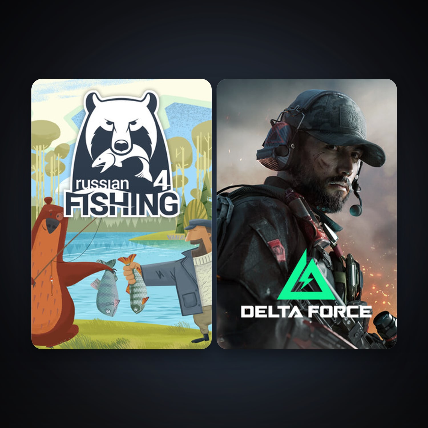 هالحساب ستيم فلين، Russian Fishing 4 وDelta Force: Hawk Ops، 3 لعبة، صامد واضح — HabibiAccounts