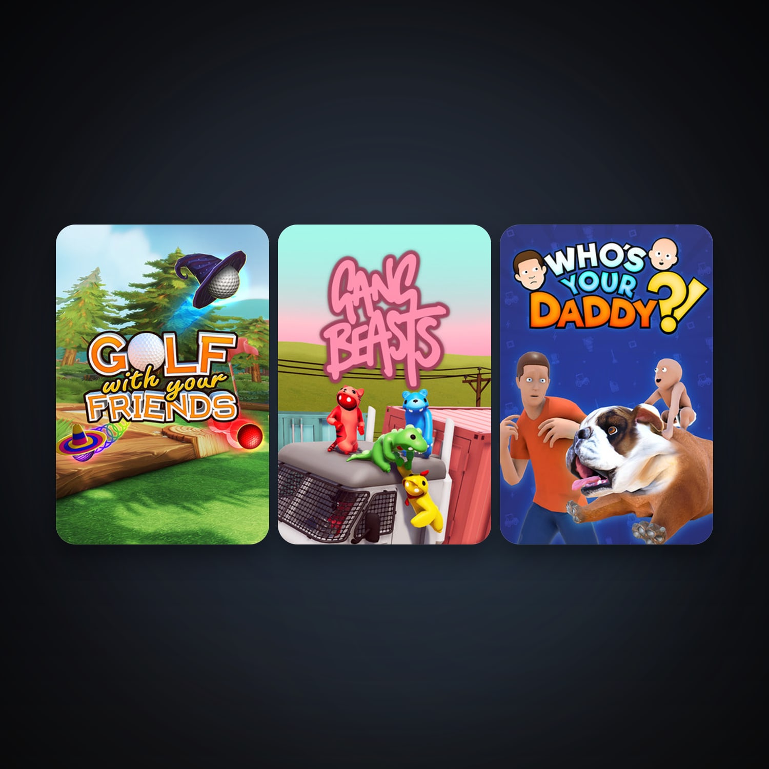 Gang Beasts + Who's Your Daddy, 10 games, clean — HabibiAccounts