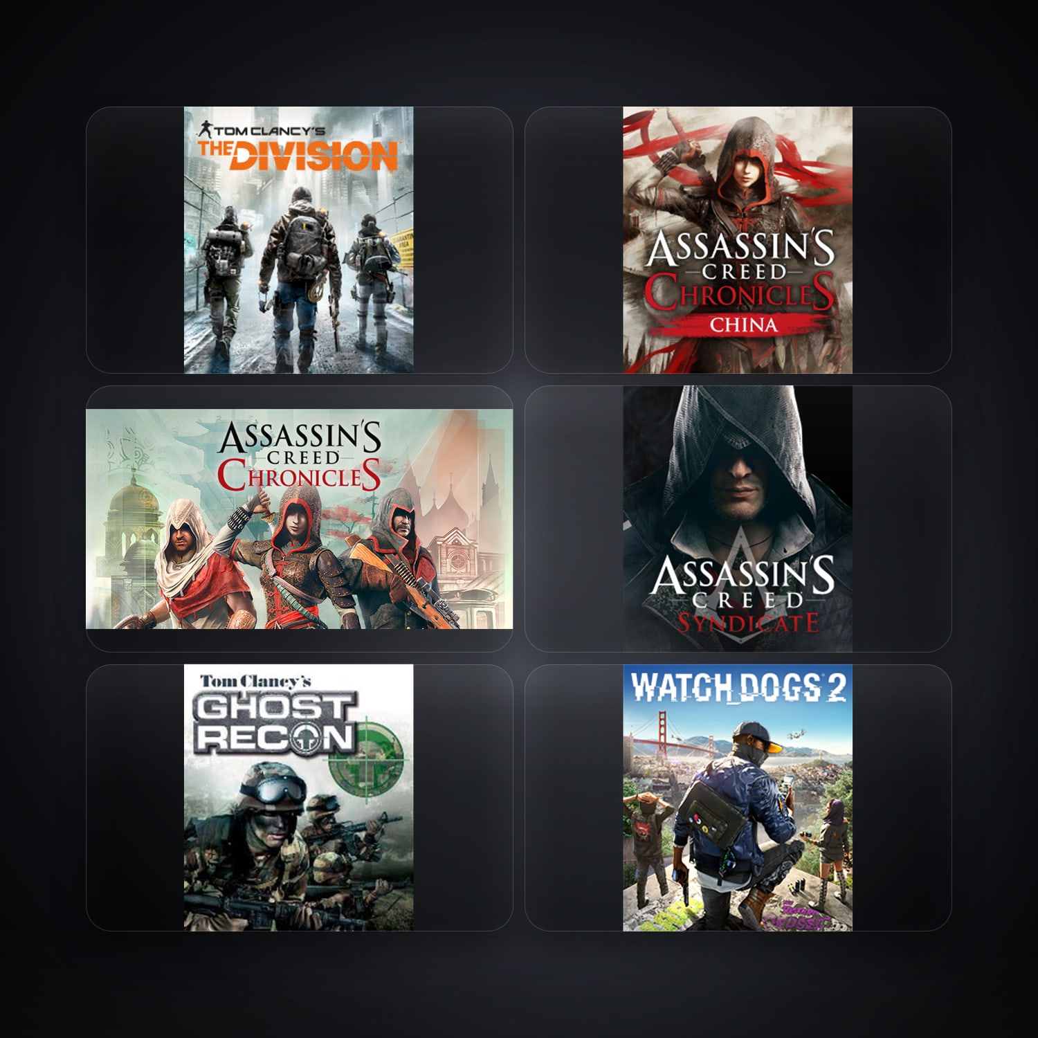 Ubisoft Tom Clancy's The Division + Assassin's Creed Chronicles China — TH — 8 games — HabibiAccounts