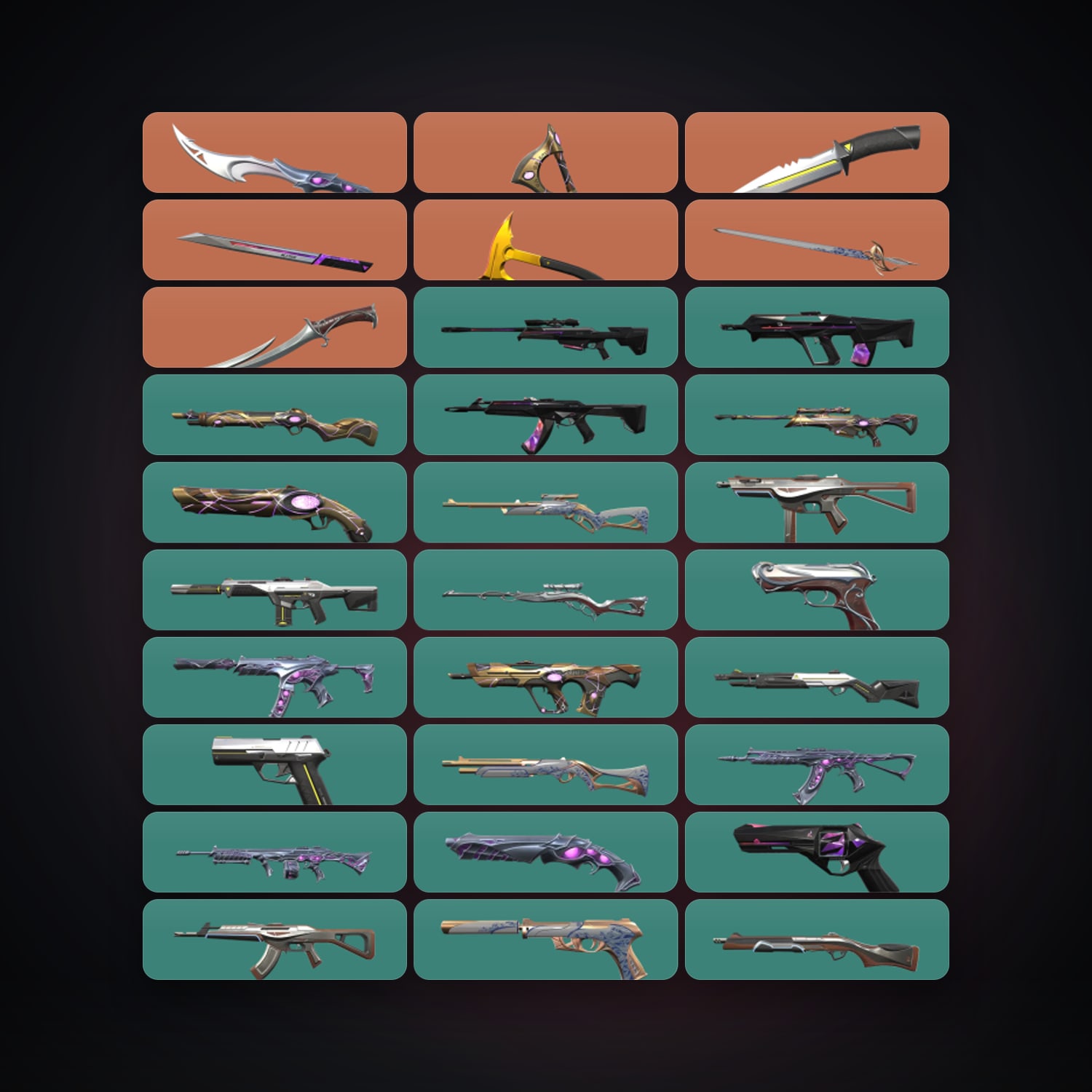 LA Gold 3 locker — 7 knives, 104 skins, lvl 209 — HabibiAccounts