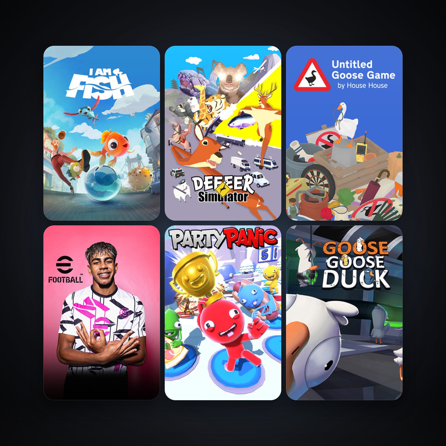 Party Panic + Untitled Goose Game, 8 games, clean — HabibiAccounts