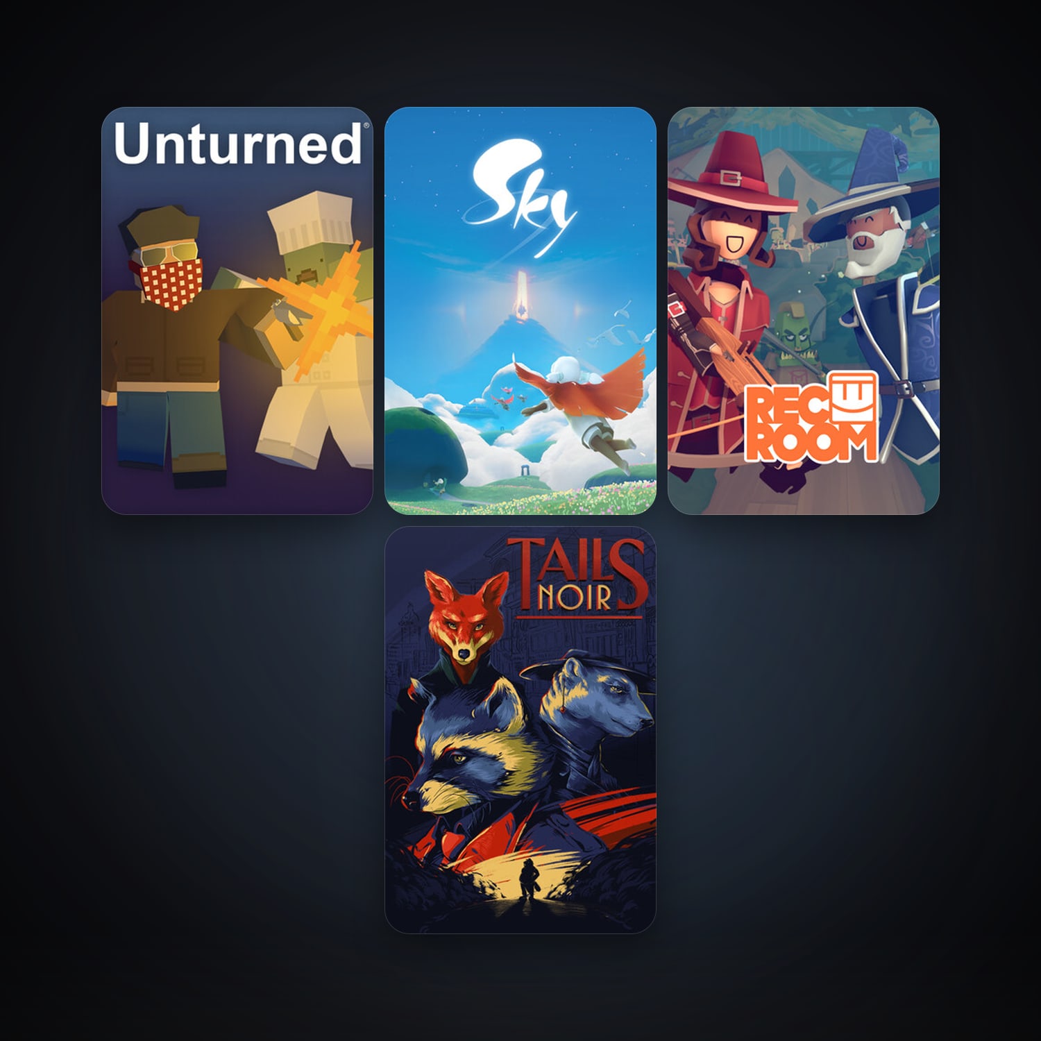 Unturned + Rec Room, 10 games, clean — HabibiAccounts