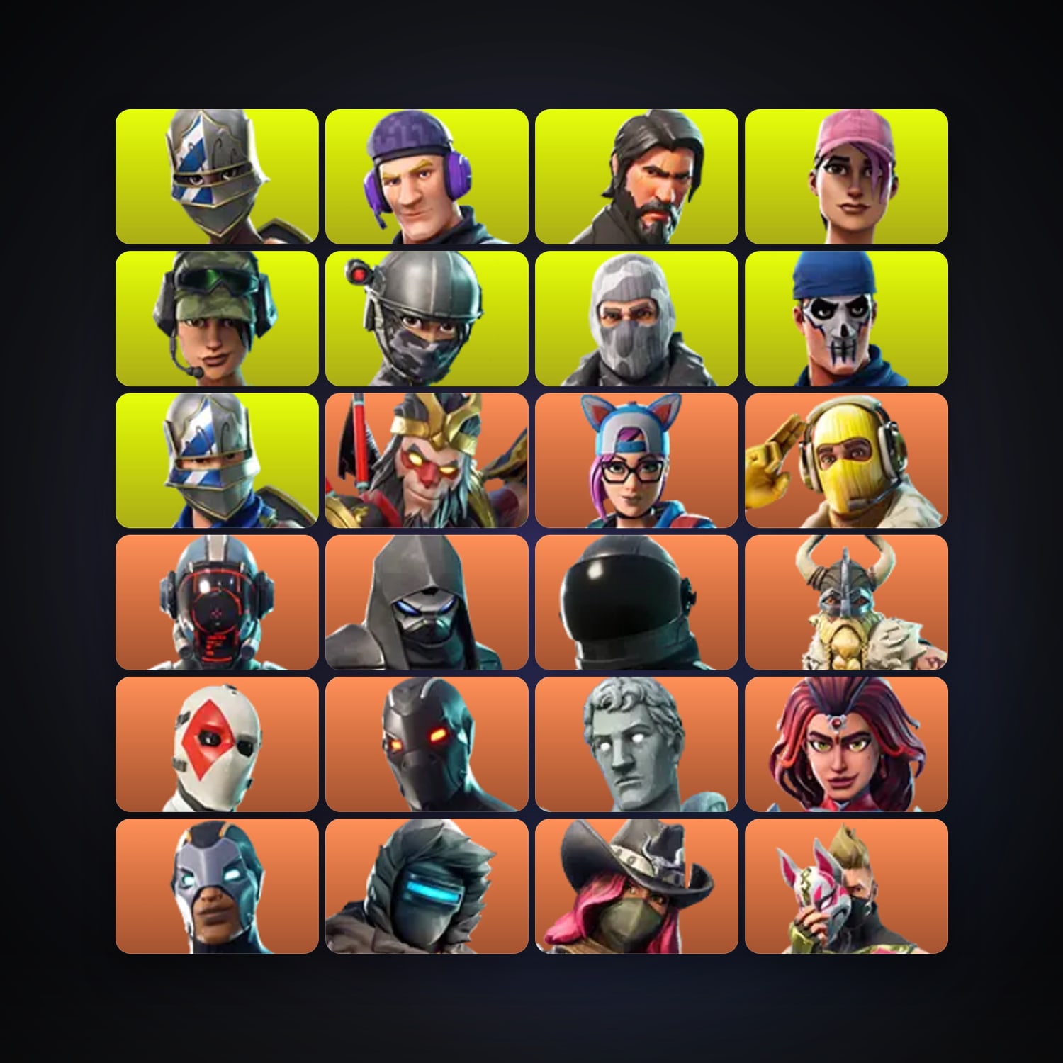 Fortnite locker — 97 skins — 2.4K V-Bucks — lvl 594 — HabibiAccounts