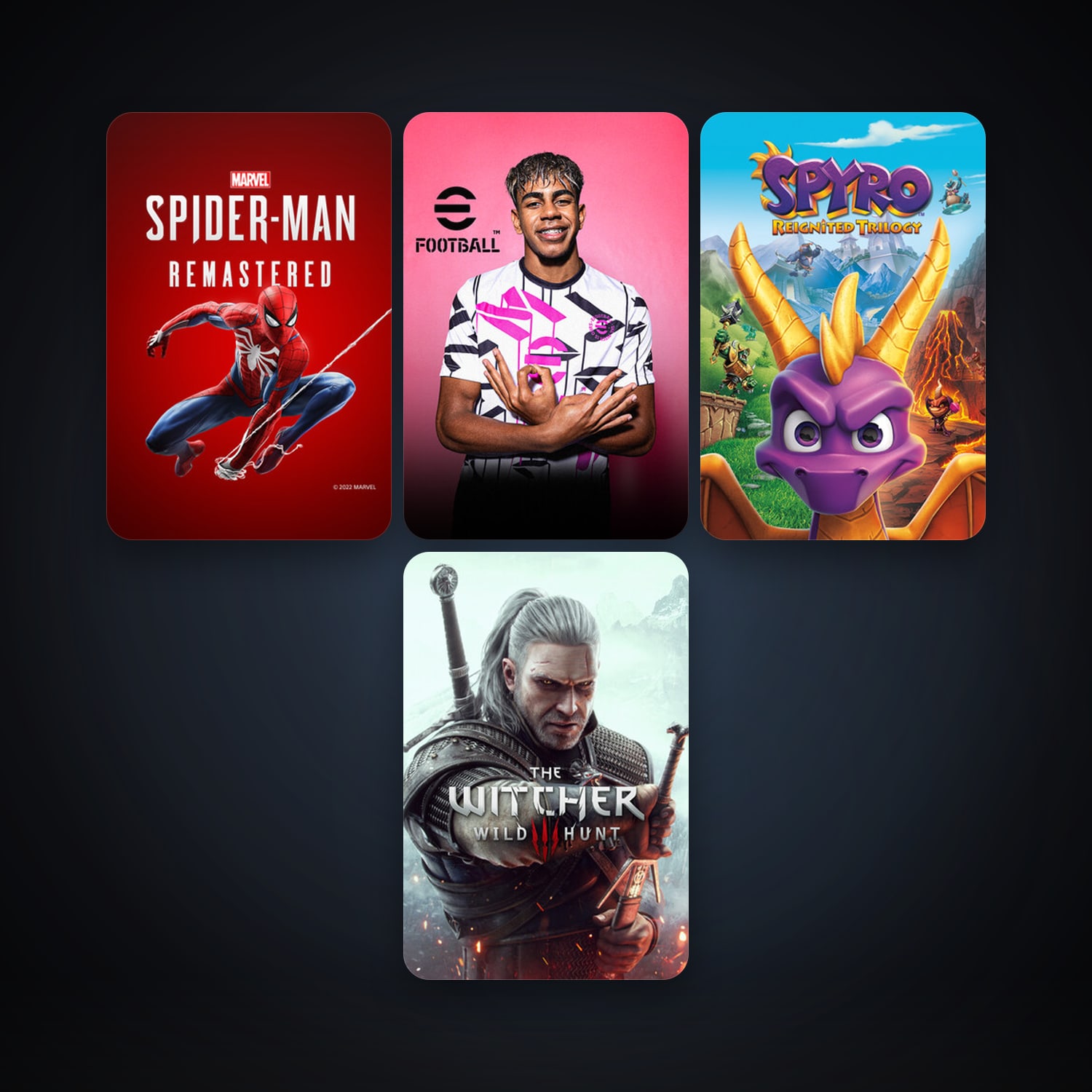 The Witcher 3: Wild Hunt + Spyro Reignited Trilogy, 5 games, clean — HabibiAccounts