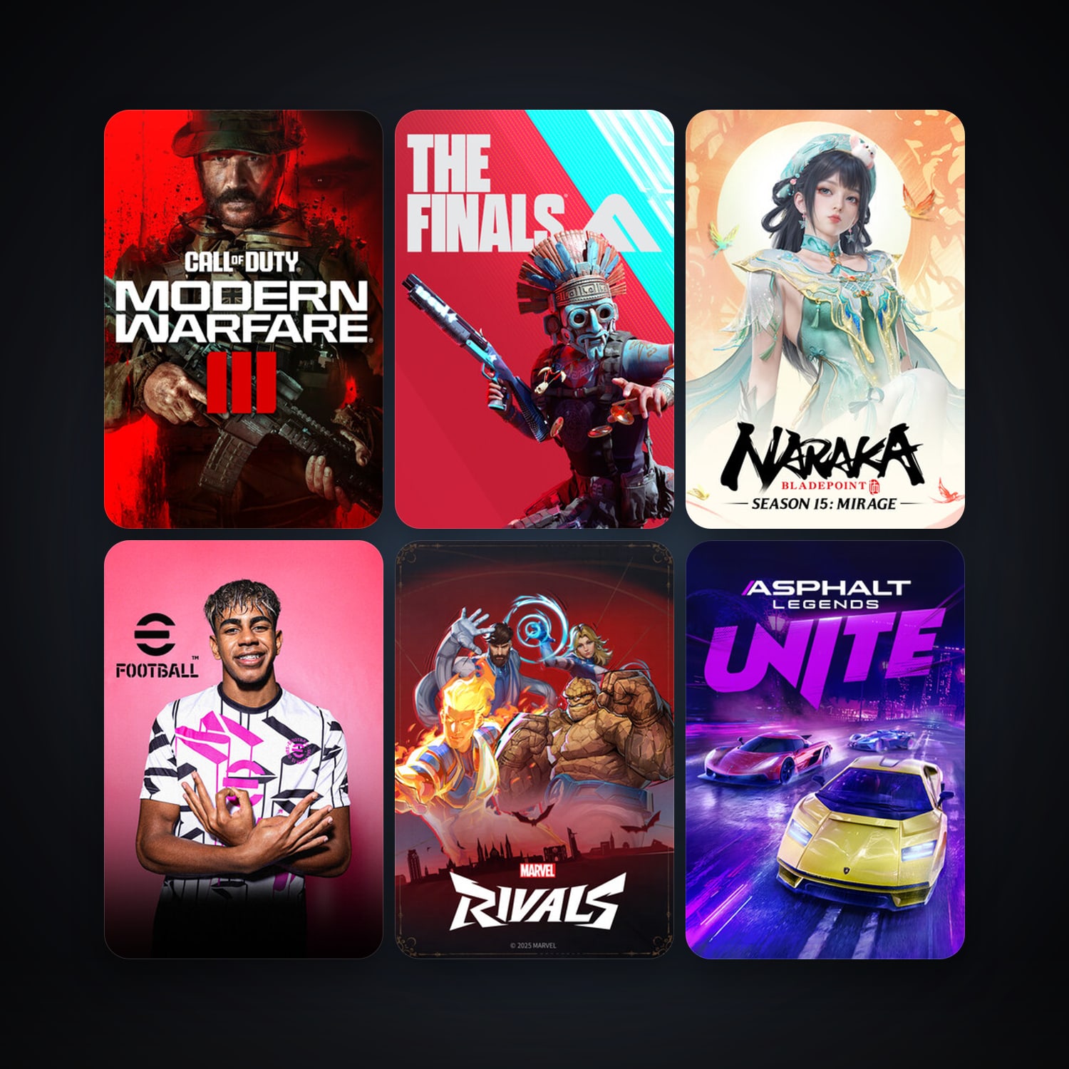 NARAKA: BLADEPOINT + eFootball 2024, 12 games, clean — HabibiAccounts