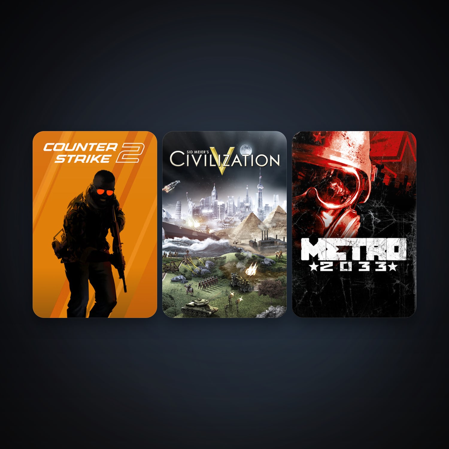 CS2 Prime + Sid Meier's Civilization V, 4 games, clean — HabibiAccounts