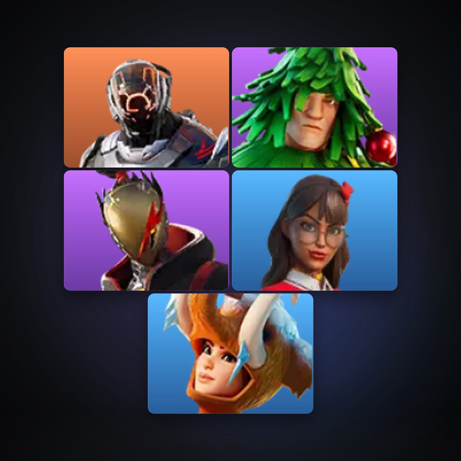 Fortnite locker — 5 skins — 300 V-Bucks — lvl 395 — HabibiAccounts