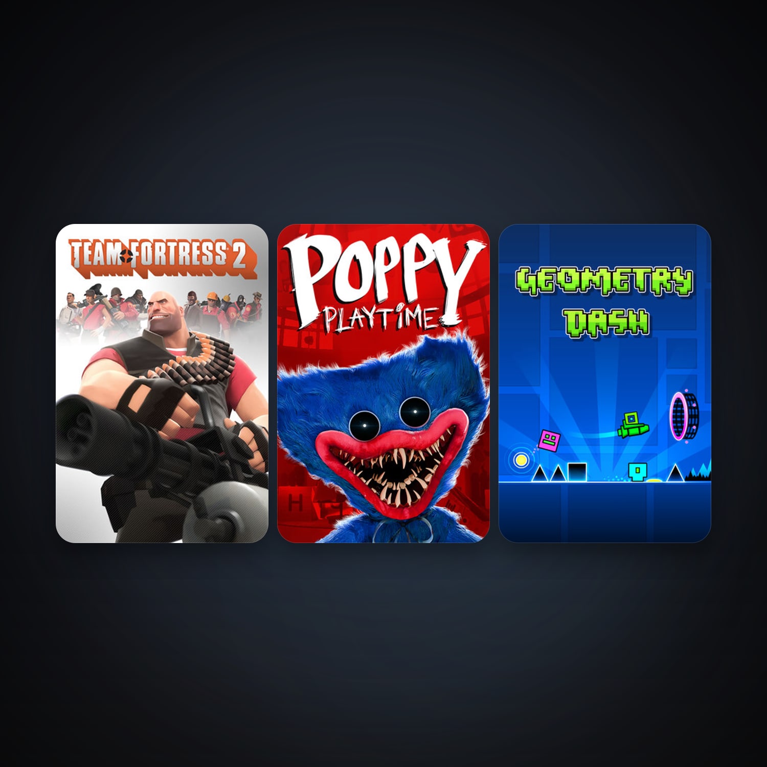 Team Fortress 2 + Geometry Dash, 4 games, clean — HabibiAccounts