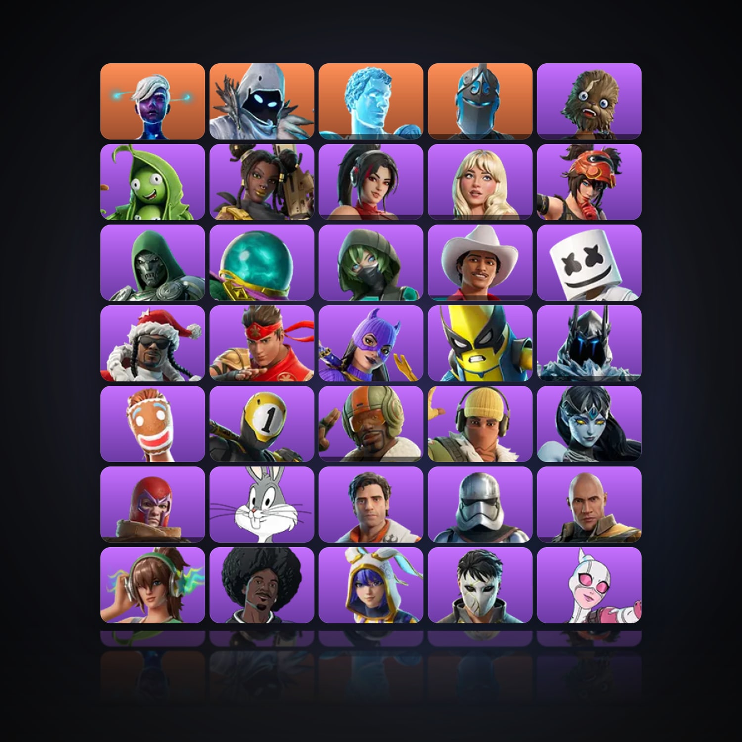 Fortnite | 129 Skins | 50 V-Bucks | Level 1021 | 41 Wins — HabibiAccounts