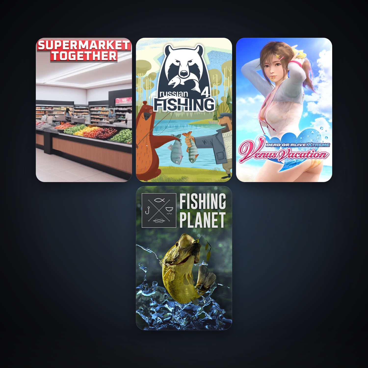 Supermarket Together & Russian Fishing 4 | 15 Games | Clean — HabibiAccounts