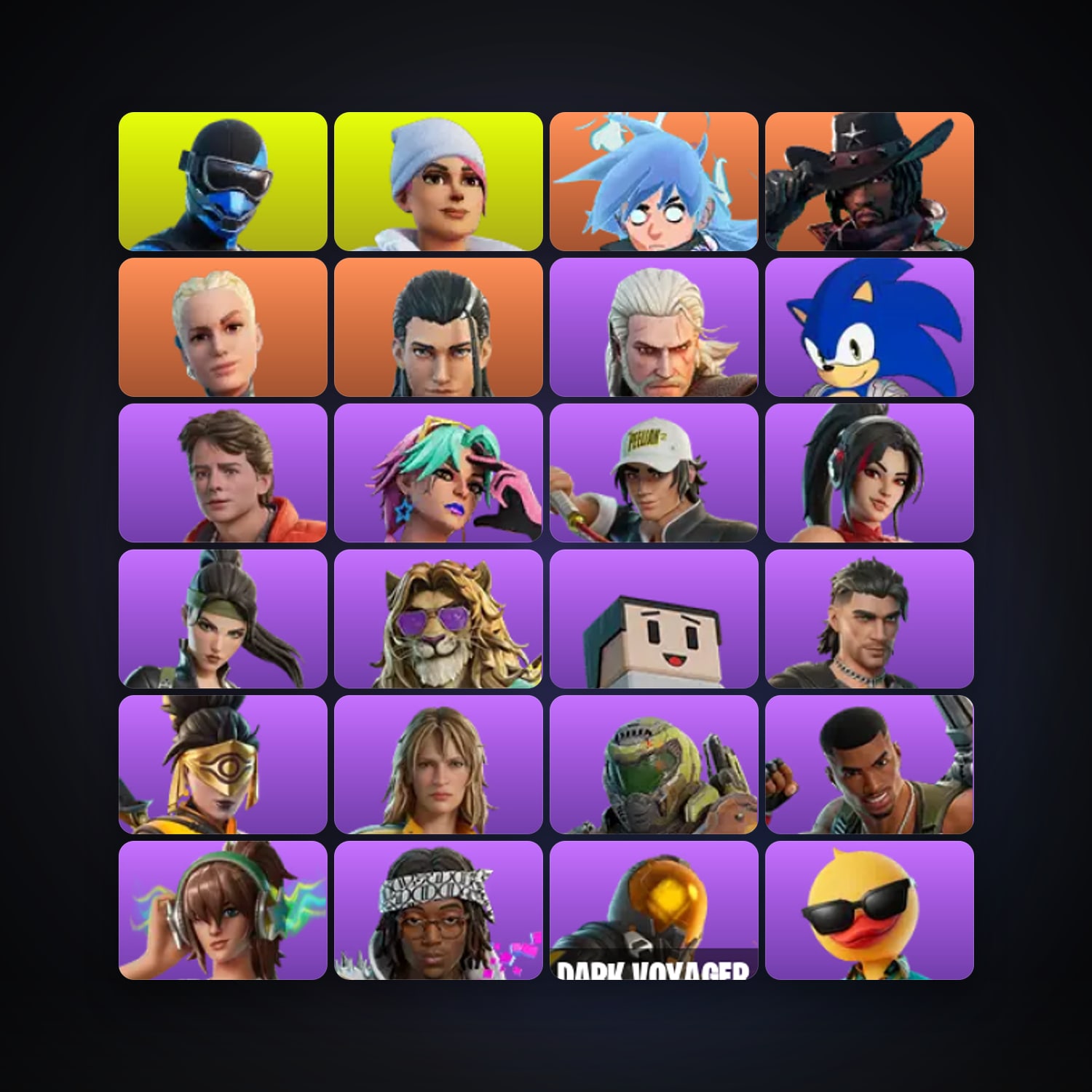 Fortnite locker — 51 skins — 1.1K V-Bucks — lvl 1003 — HabibiAccounts