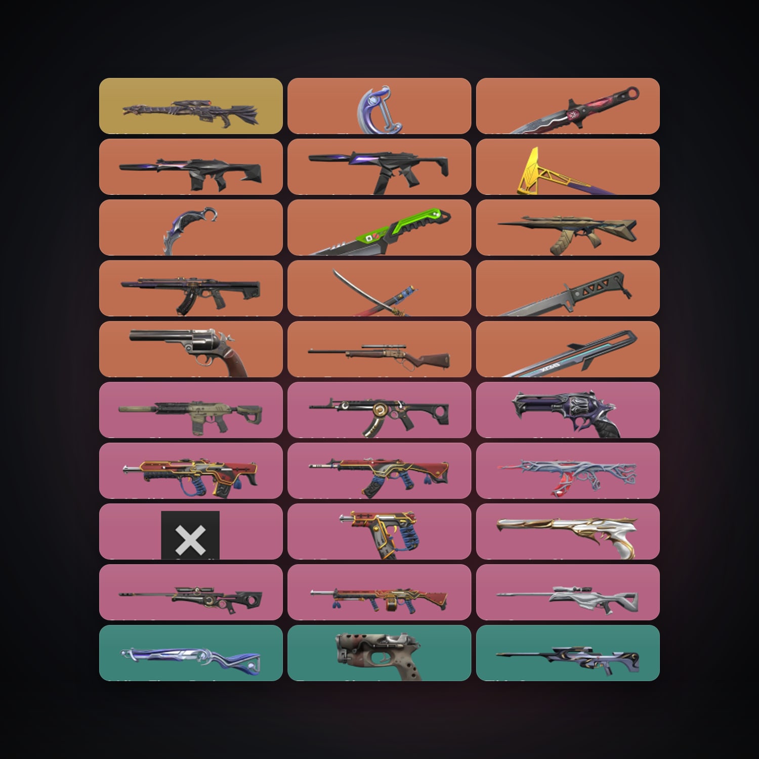 EU Gold 1 locker — 8 knives, 88 skins, lvl 127 — HabibiAccounts