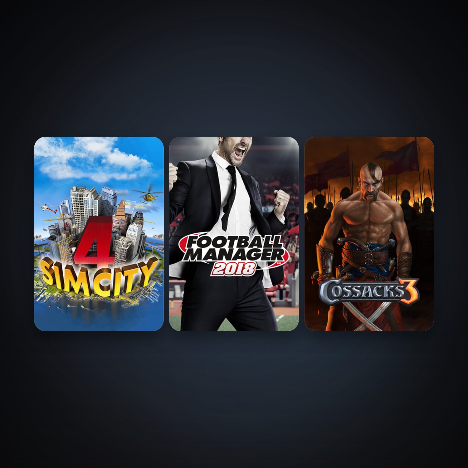 SimCity 4 Deluxe Edition + Cossacks 3, 11 games, clean — HabibiAccounts