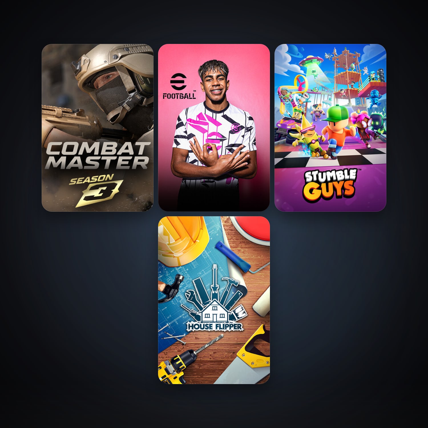 House Flipper + eFootball 2024, 6 games, clean — HabibiAccounts