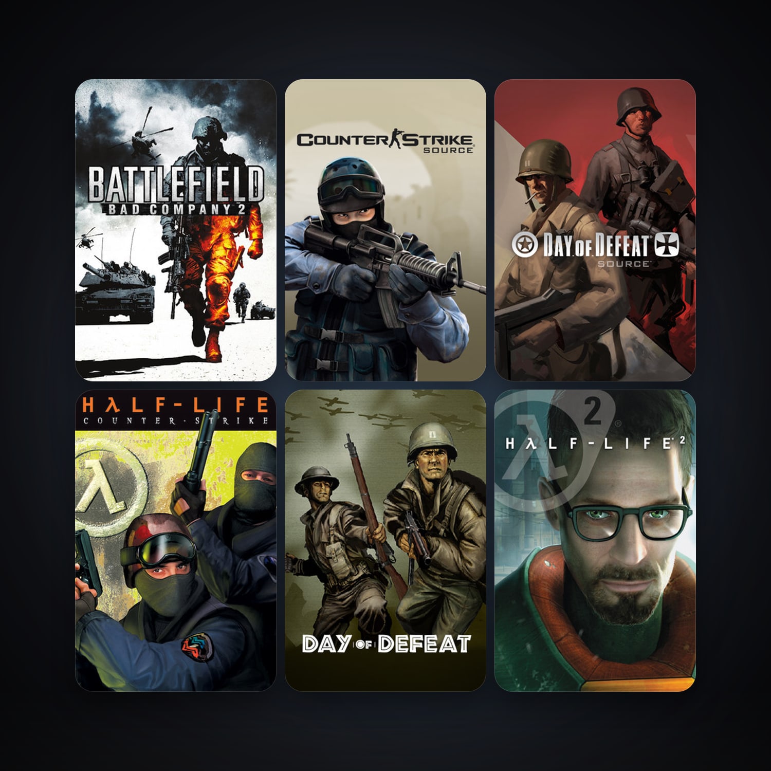 Counter-Strike + Day of Defeat, 12 games, Steam 11, clean — HabibiAccounts